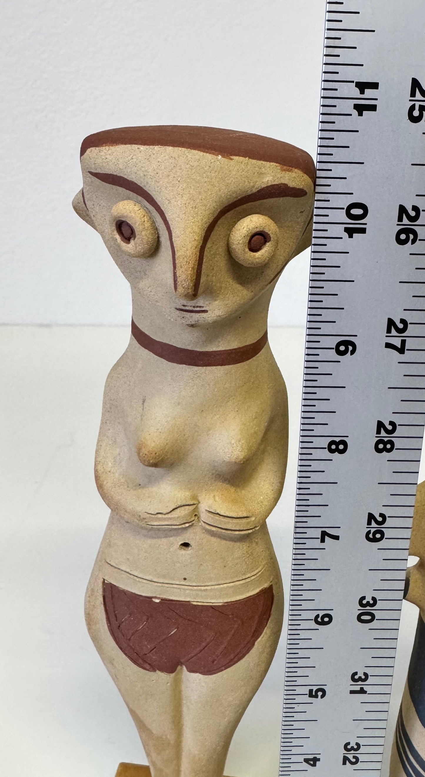 Vintage Greek Male & Female Pottery Idol Sculptures Zande Pierides Cypriote