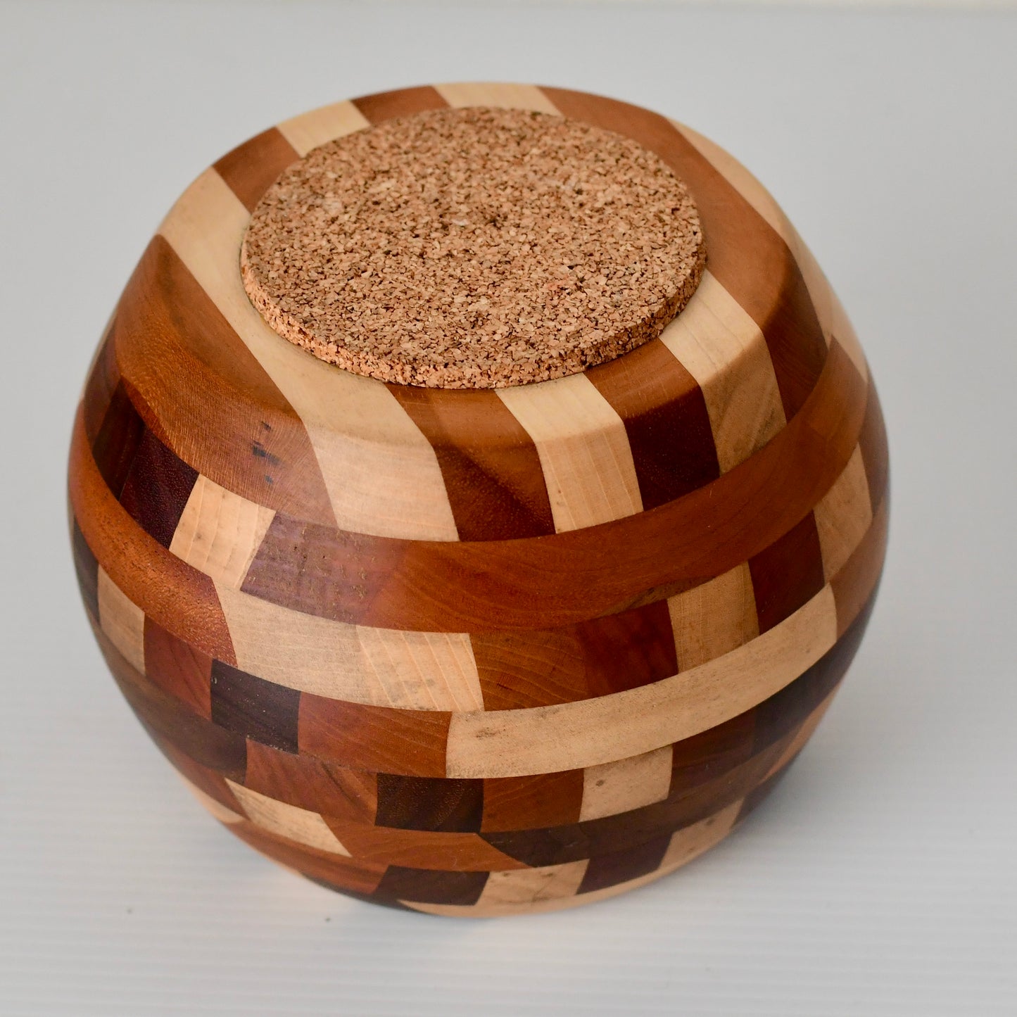 Artisan Handmade Segmented Wood Vase Bowl Cherry Maple Walnut