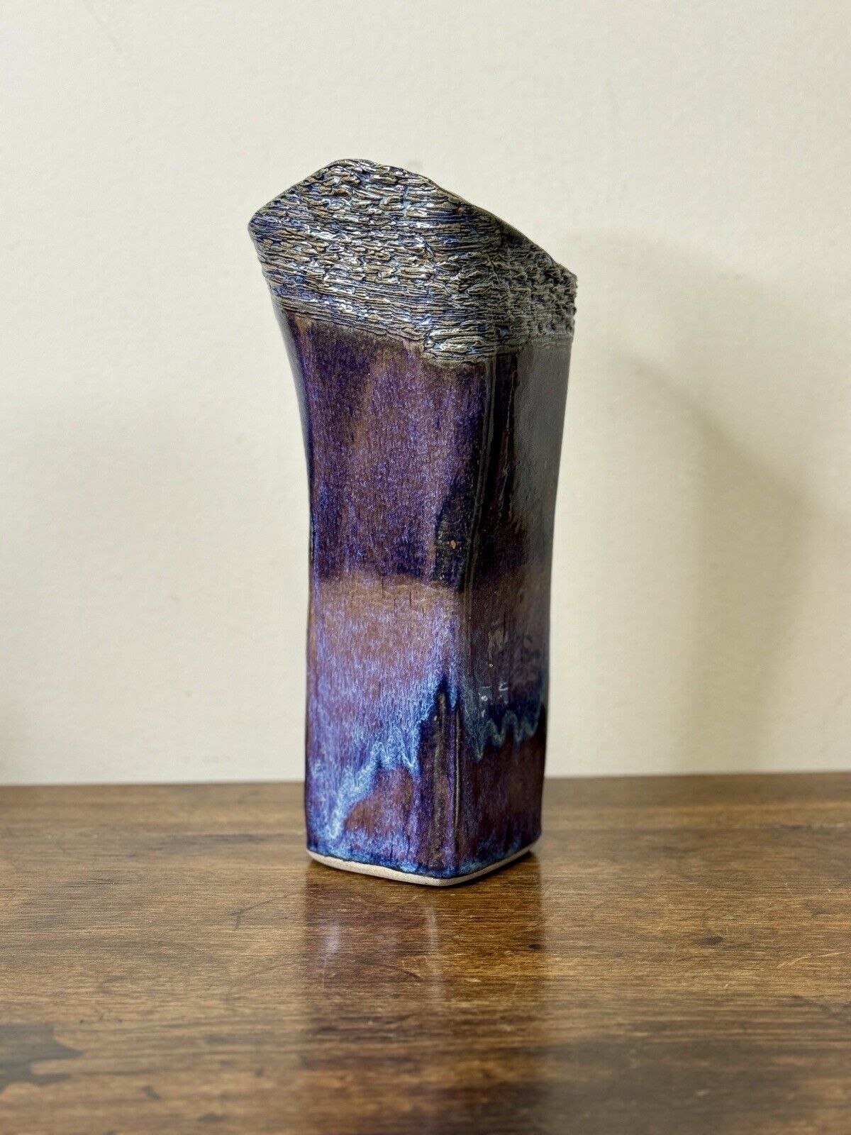 Vintage Handmade Signed Studio Pottery Vase Post Modern Era