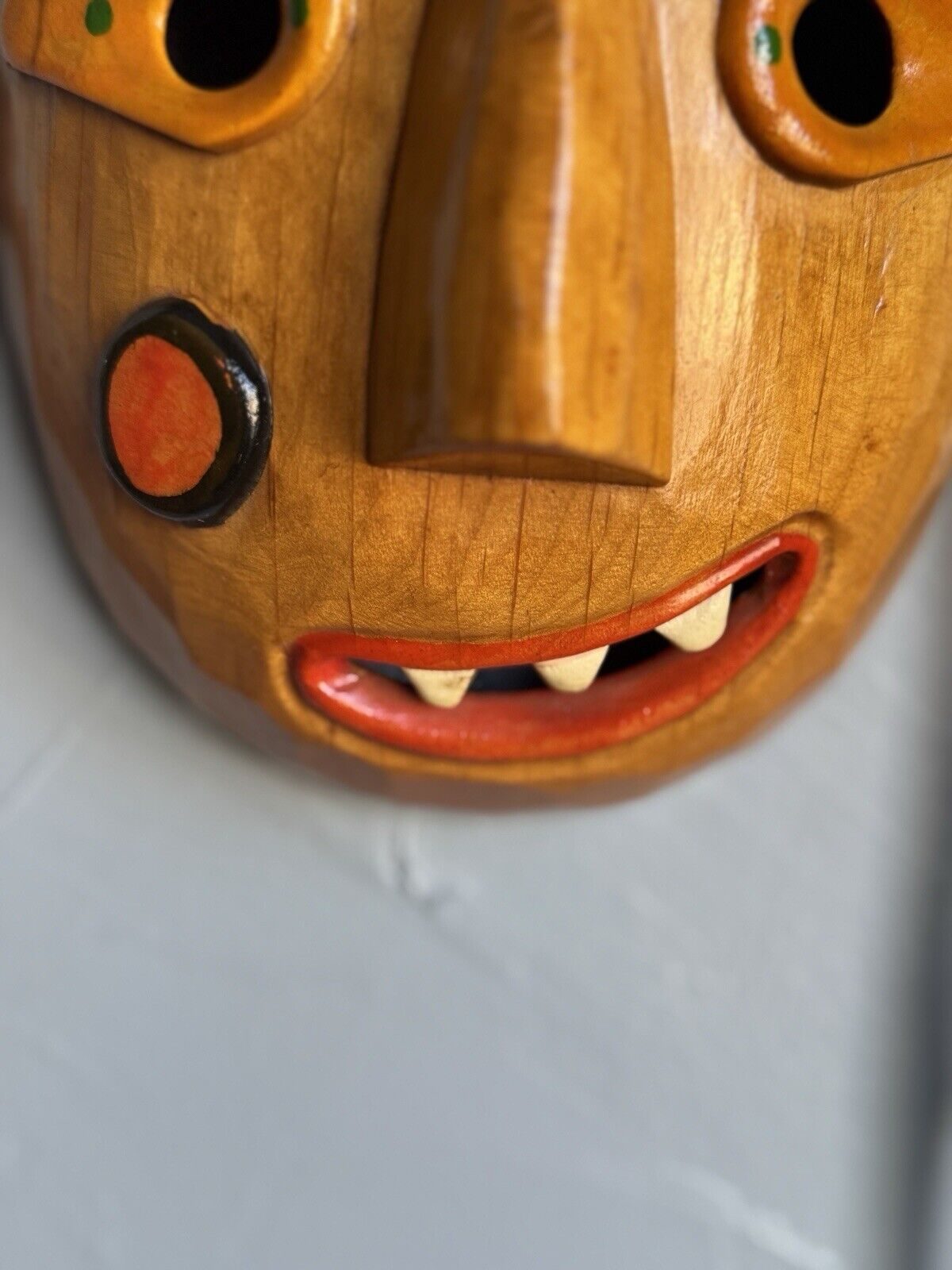 Vintage Korean Traditional Hahoeta Handmade Wooden Theater Mini Mask