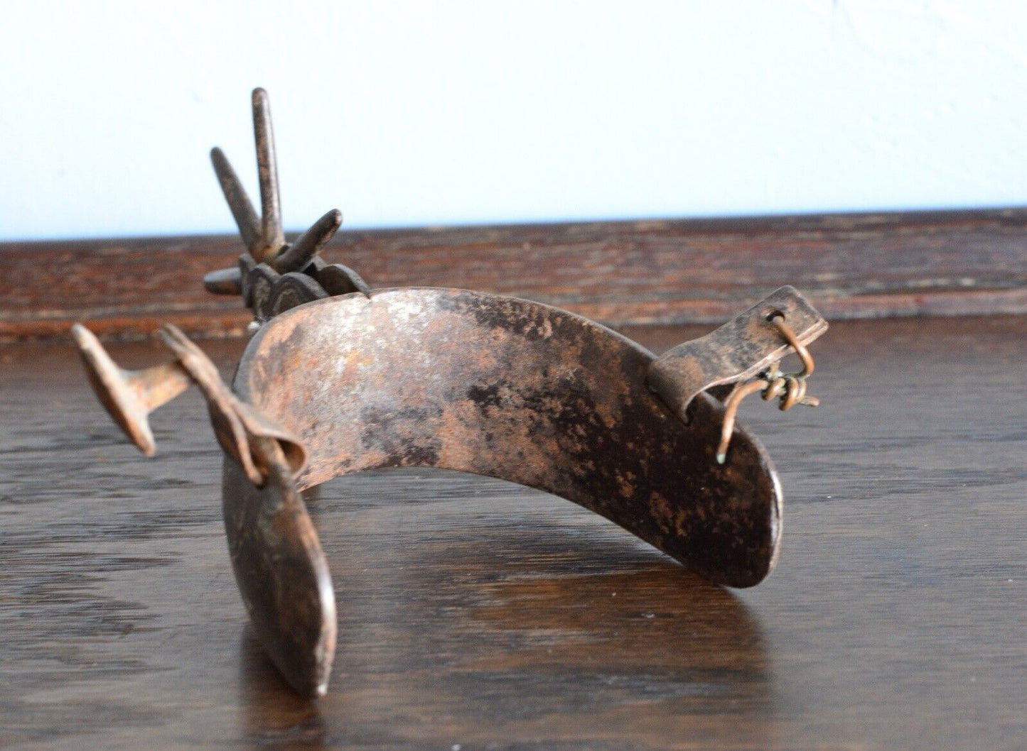 Antique Mexican Colonial Charro Vaquero Cowboy Silver Inlay Spur