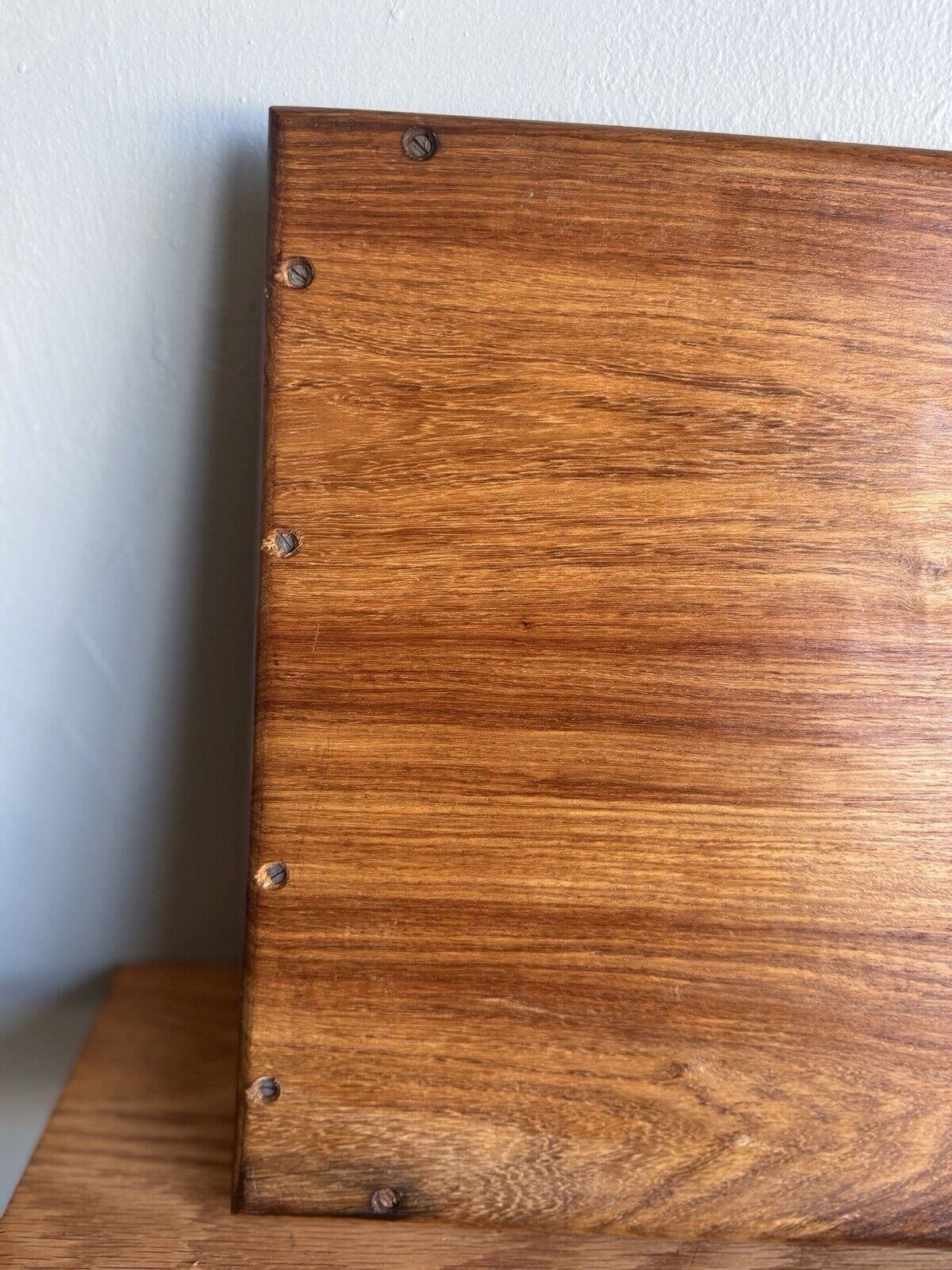 Vintage Austrian Marquetry Serving Tray Mixed Wood Star Inlay 20th Century
