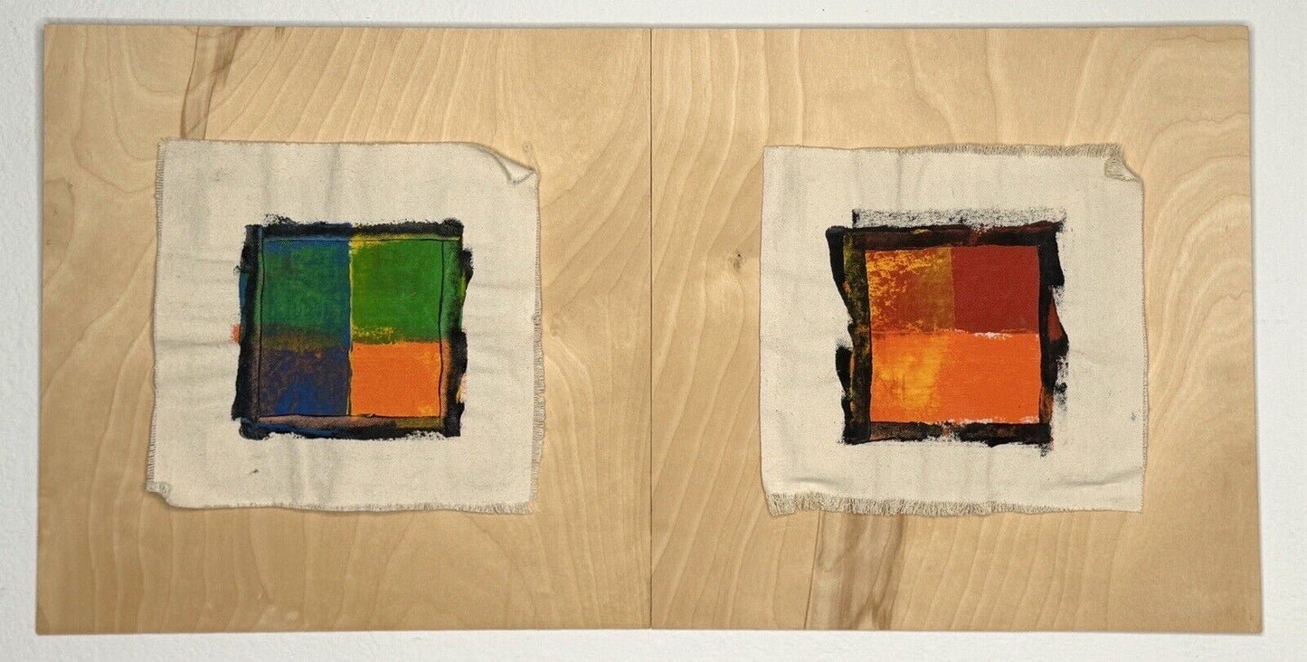 Original Pair Of Abstract Painting By Kansas Artist Charlie Lavacek