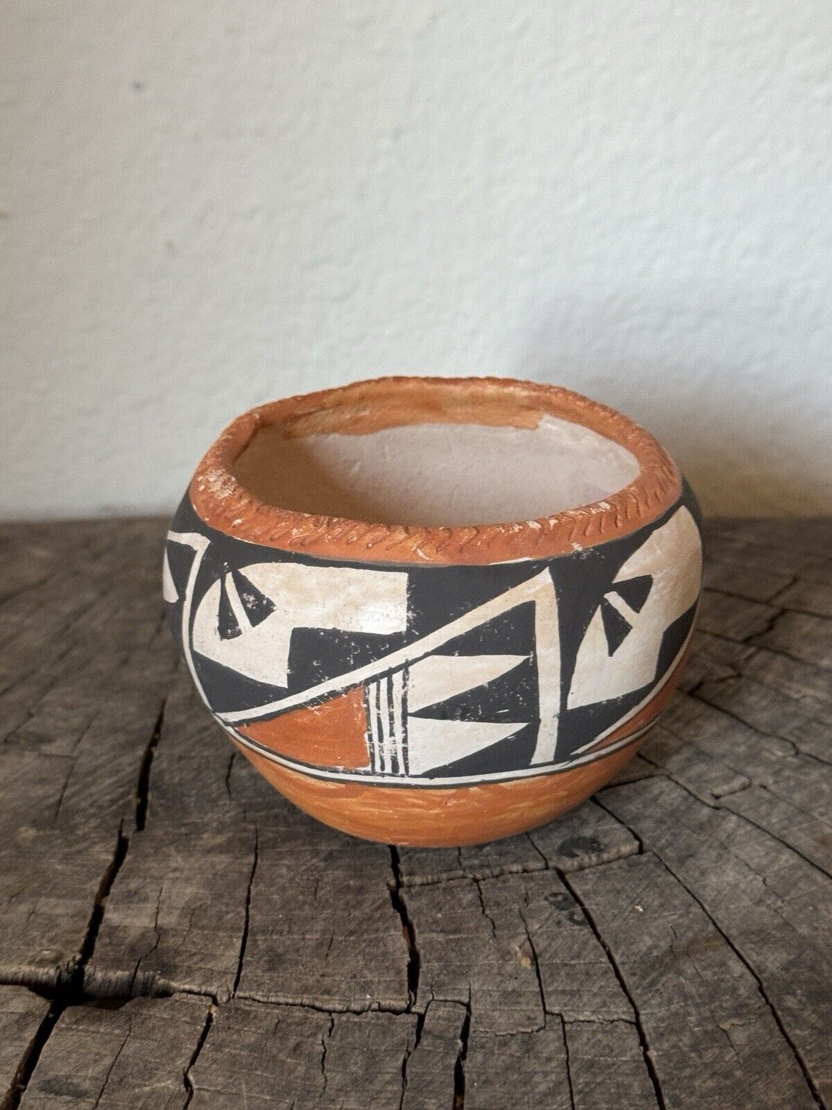 Vintage Acoma Vase Pottery Signed Acoma N. M. 3” Tall