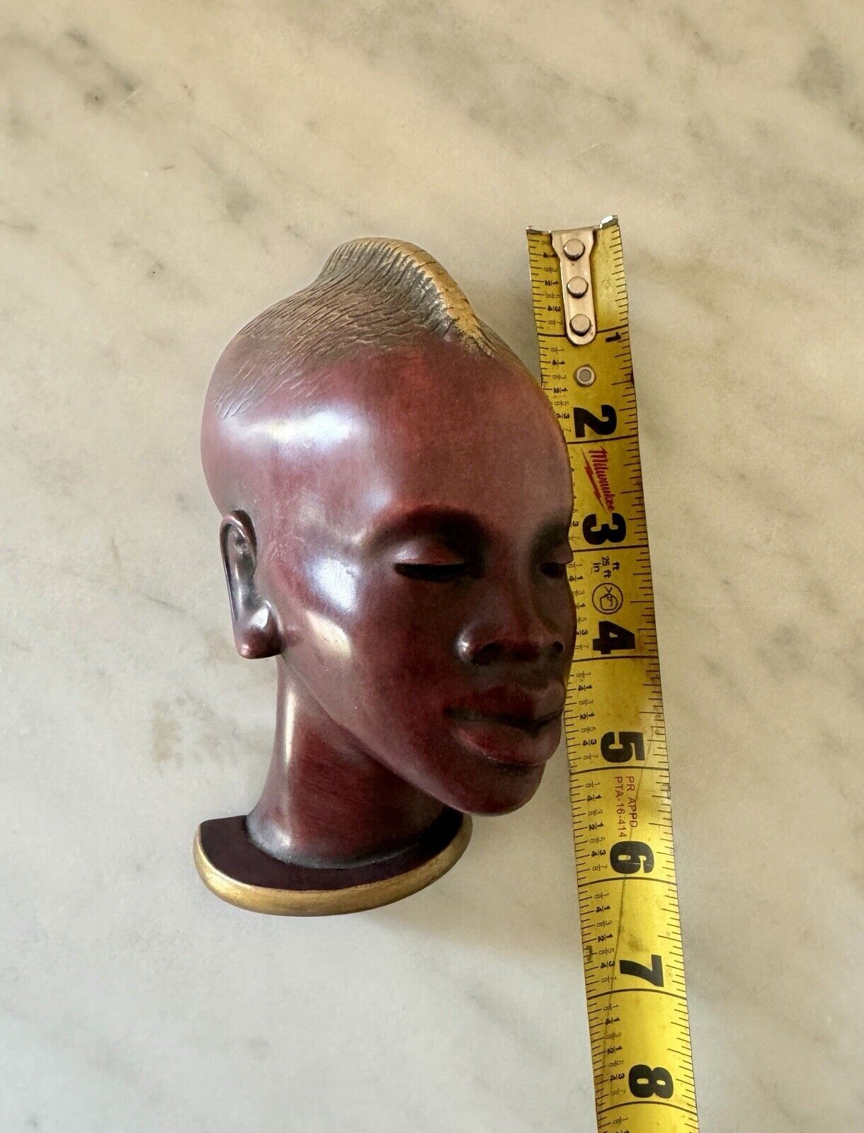 Vintage Achatit Handarbeit Handiwork Wall Art African Woman Made In Germany