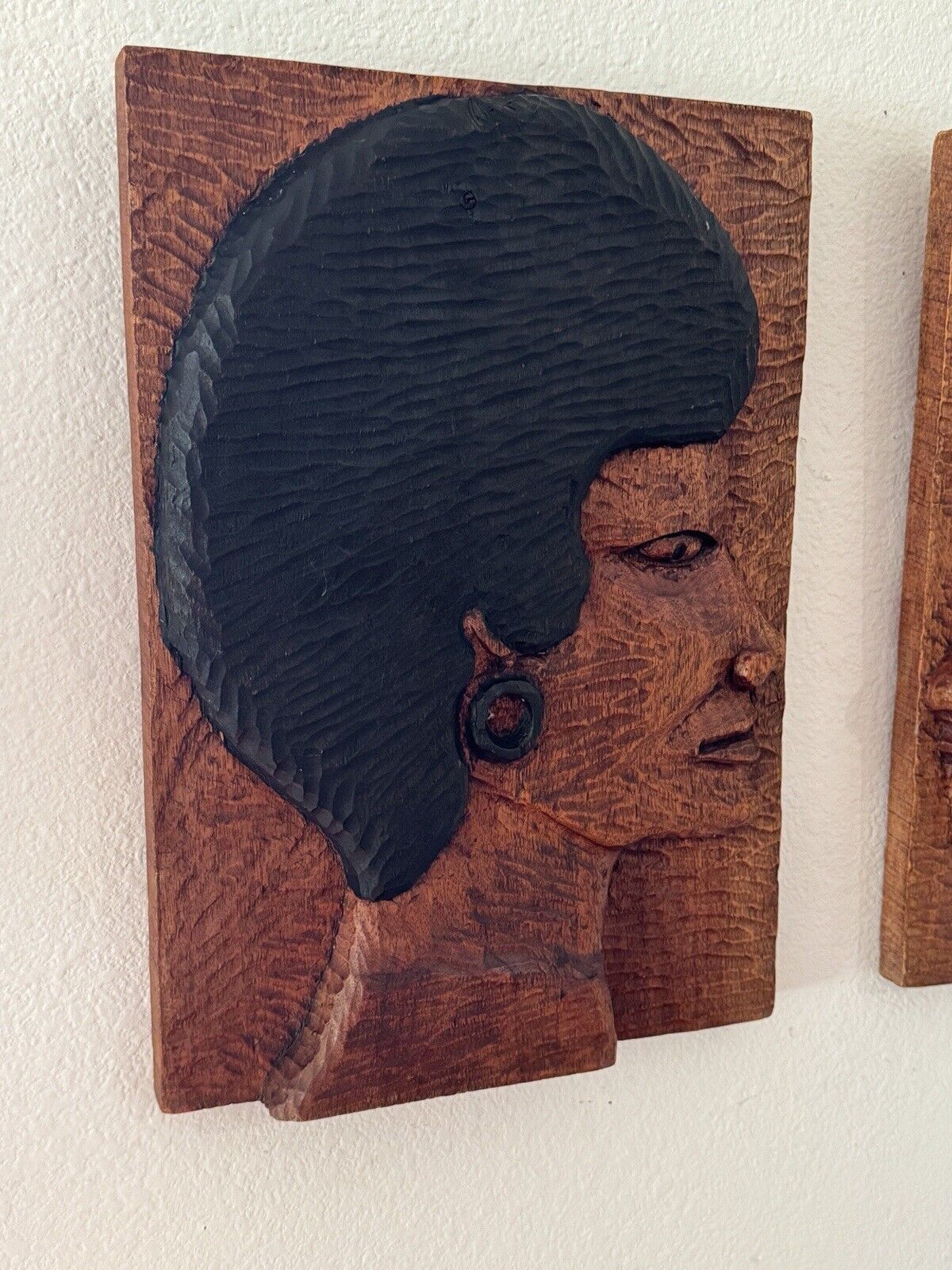 Vintage Jamaican Man & Women Folk Art Carvings By Carlton Williams 1960’s