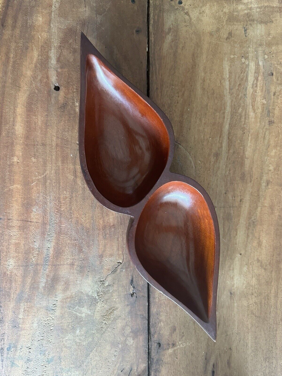 Vintage Mahogany Wood Catchall Tray Hatian 1960’s