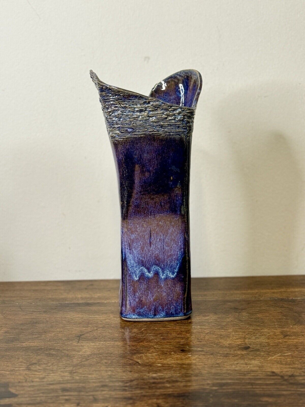 Vintage Handmade Signed Studio Pottery Vase Post Modern Era
