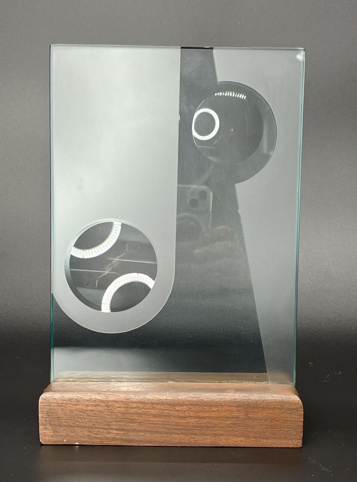 Vintage Abstract Glass Sculpture Signed Kamala 1978