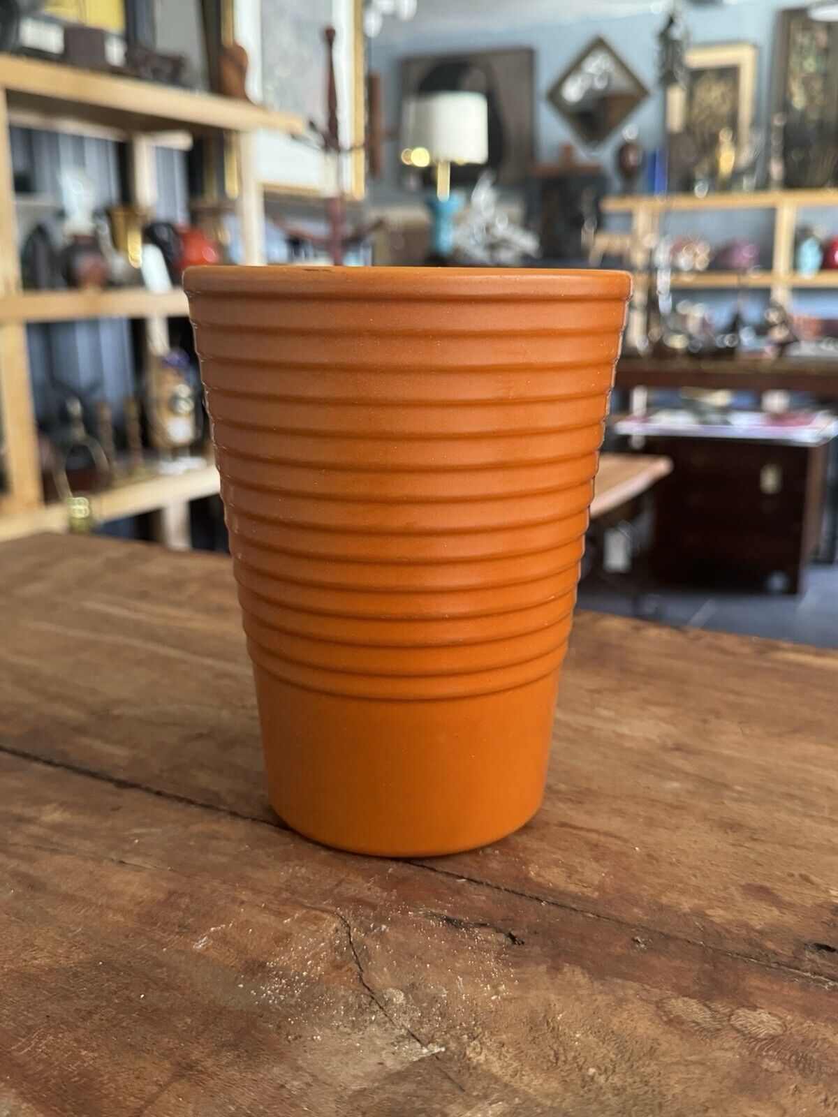 Vintage Mid Century German Orange Vase Pottery