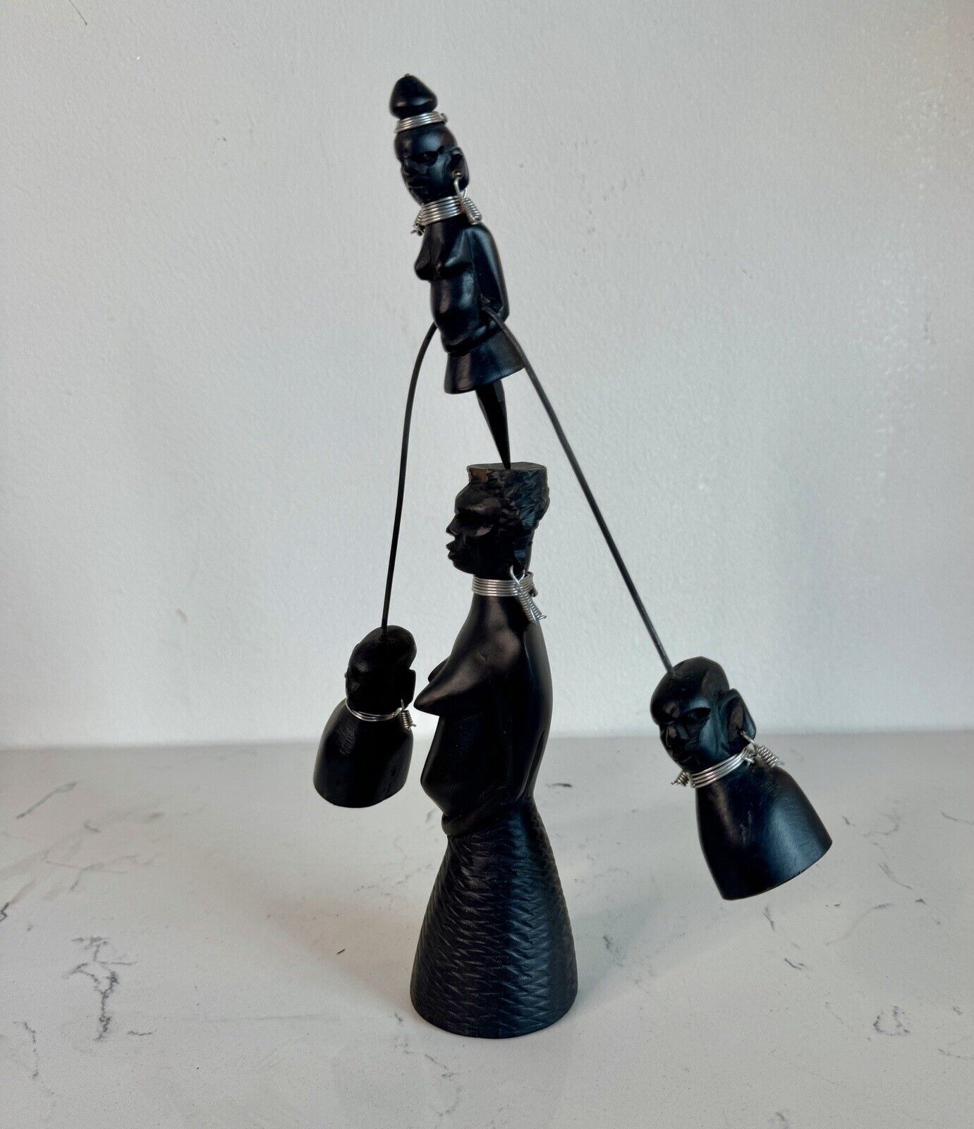 Vintage Wood Carved African Kinetic Balance Sculpture