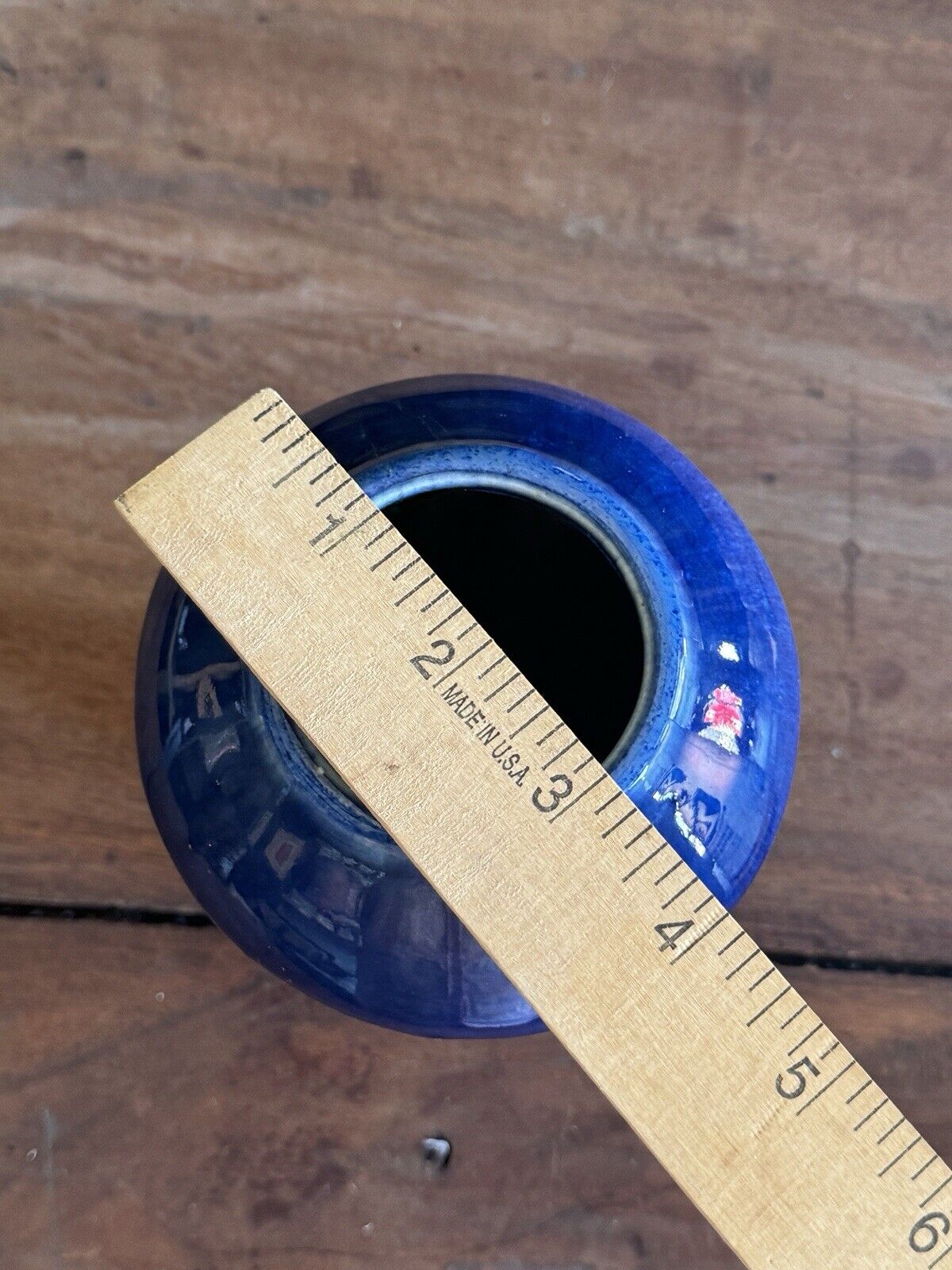 Antique French Blue Glazed Pottery Vase