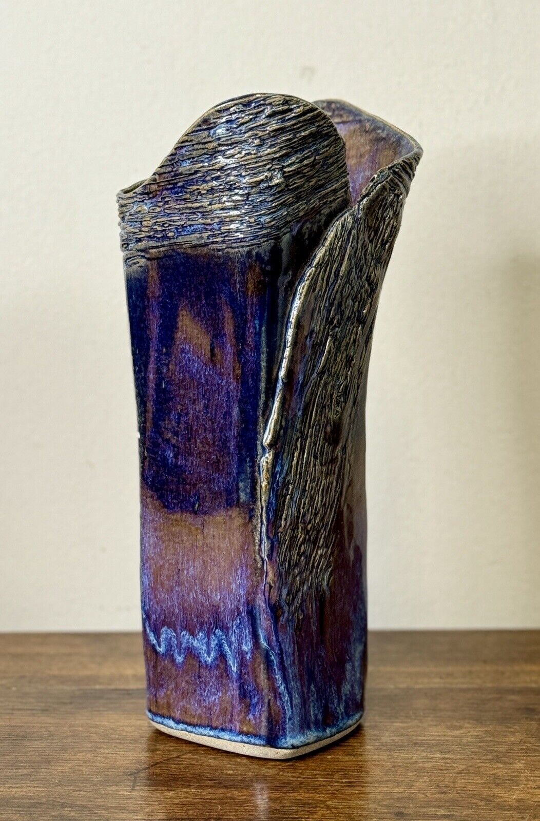 Vintage Handmade Signed Studio Pottery Vase Post Modern Era