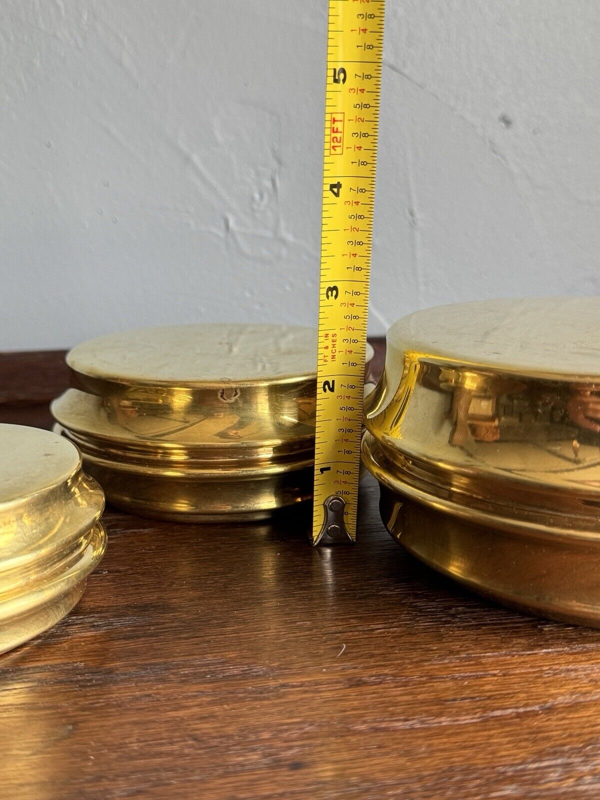 Vintage Mid Century Set Of 3 Original Celeste Gallinaro Oggettistica Brass Boxes