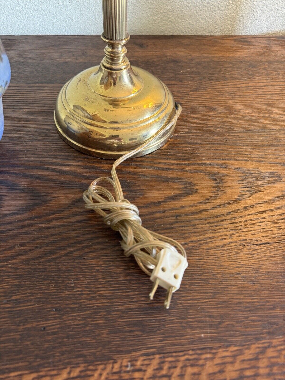 Vintage Brass Lamp Hand Painted Shade Southwest Desert Scene