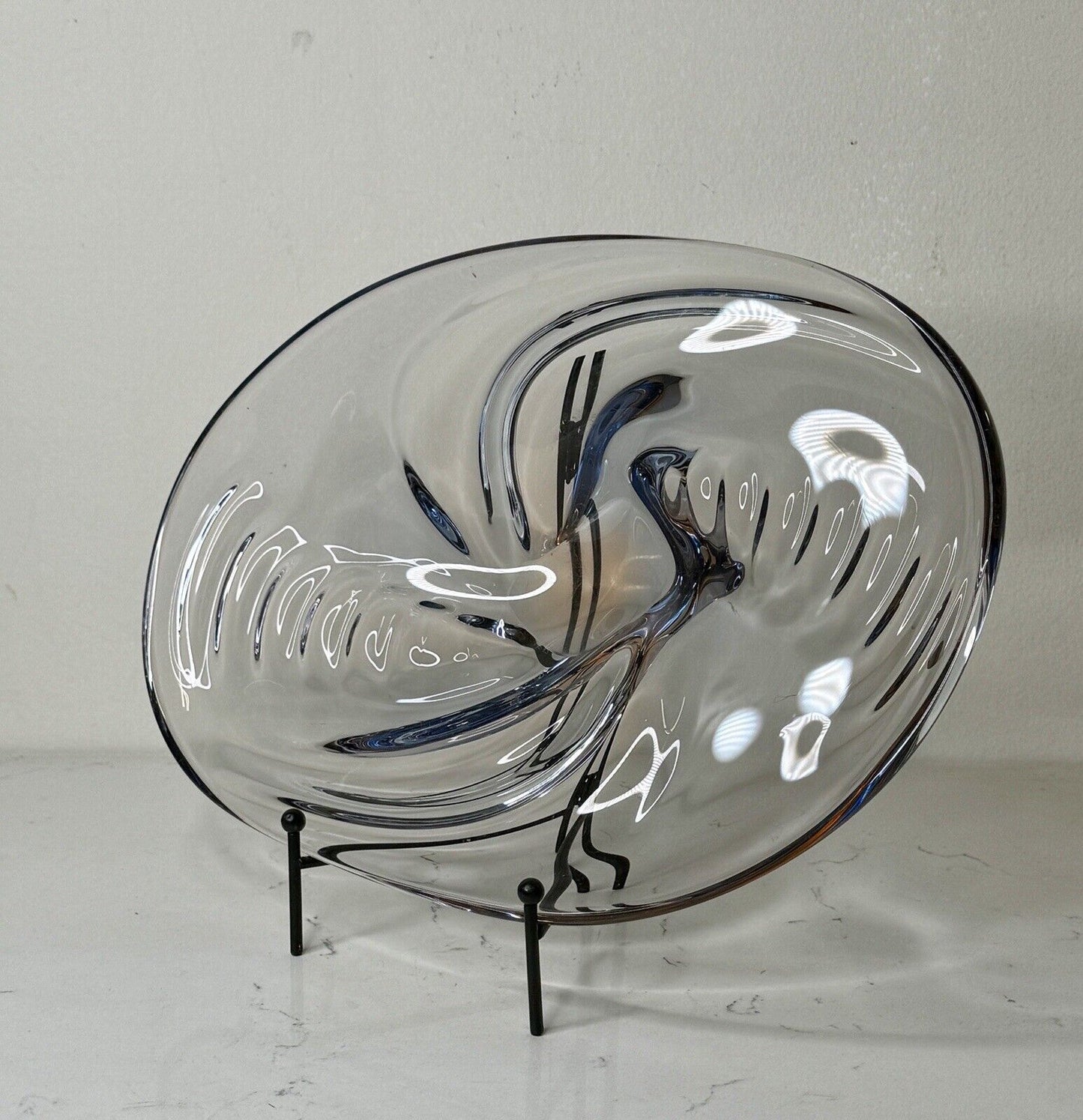 Mid Century Modern Iridencent Italian Murano Art Glass Copote Bowl