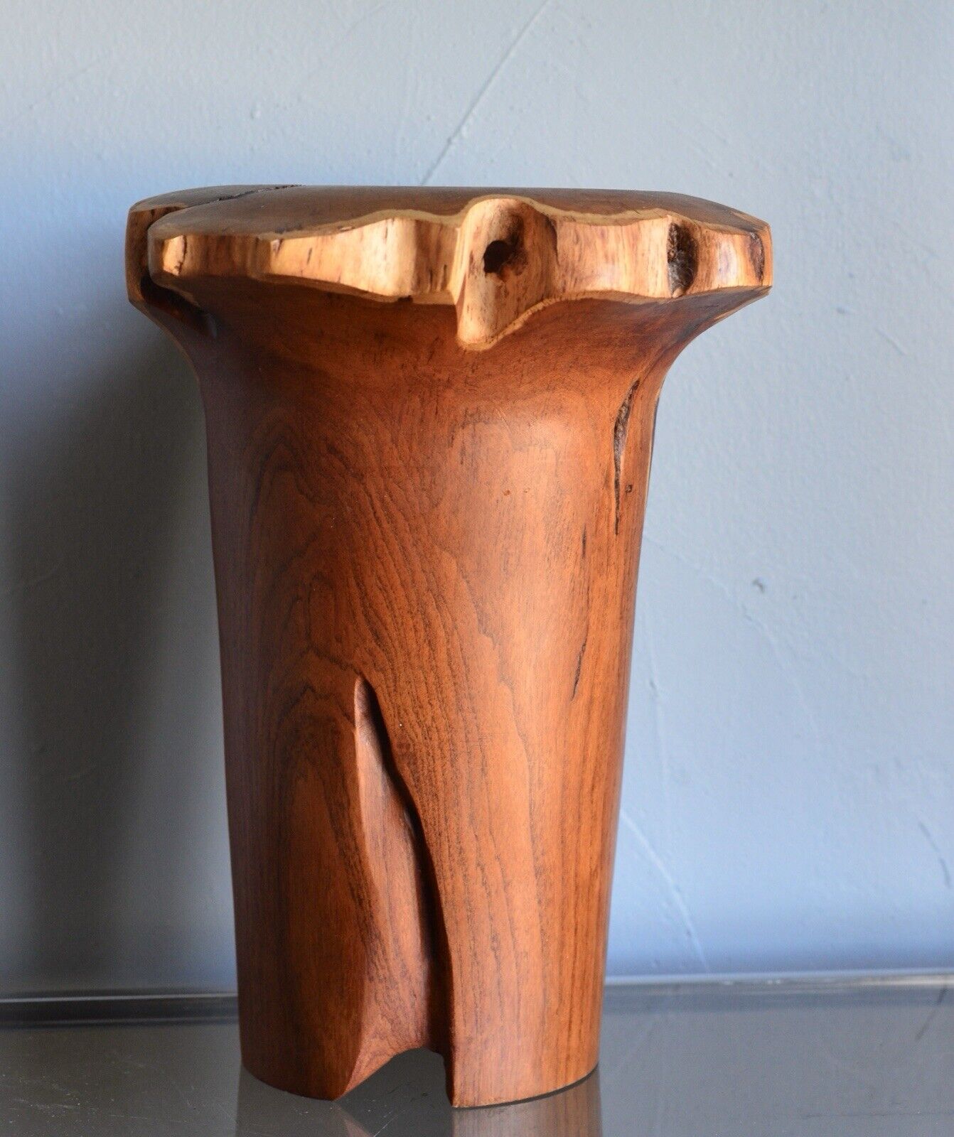 Vintage Handmade Mesquite Wood Vase Signed Woodard 1993