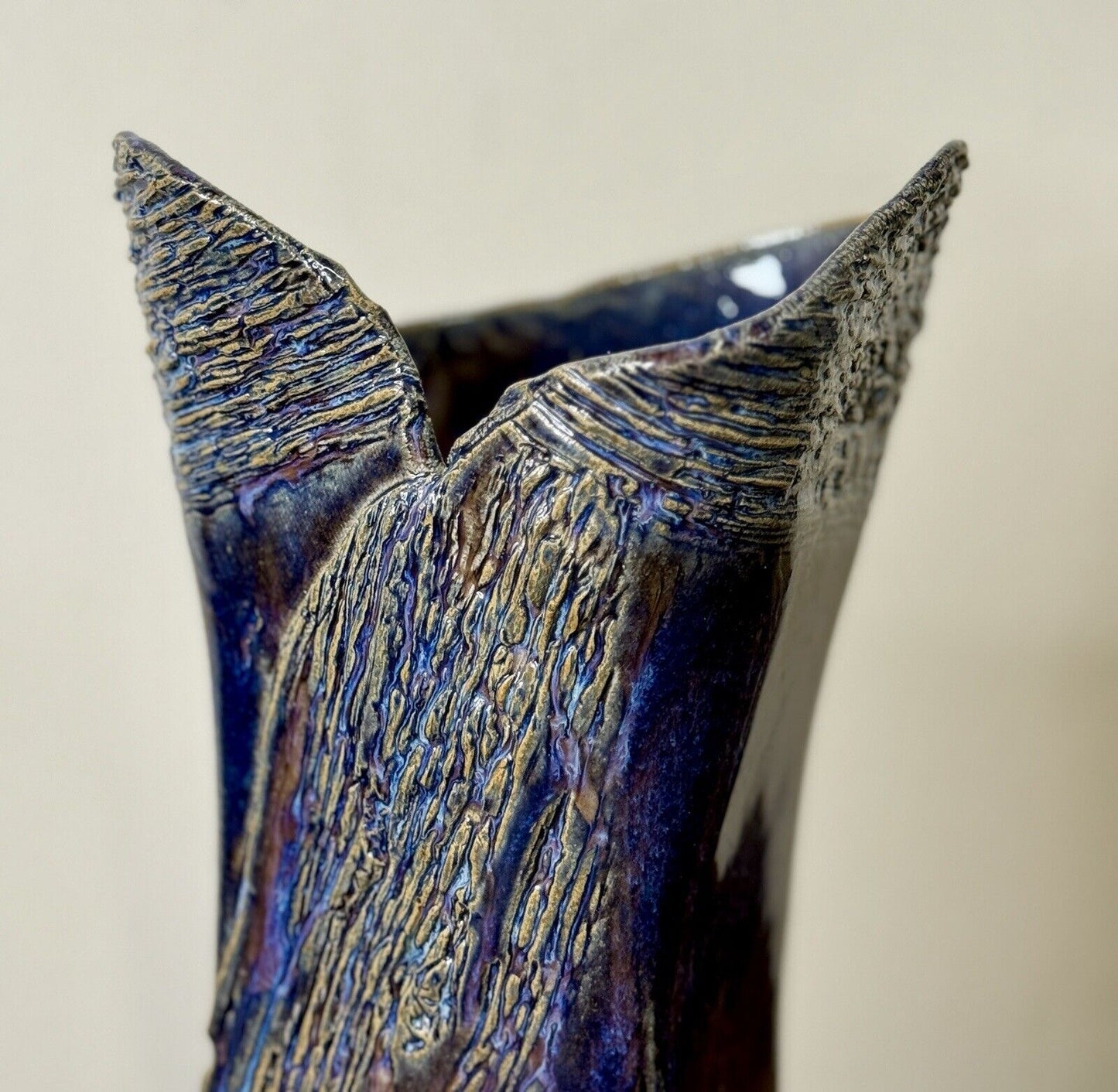 Vintage Handmade Signed Studio Pottery Vase Post Modern Era