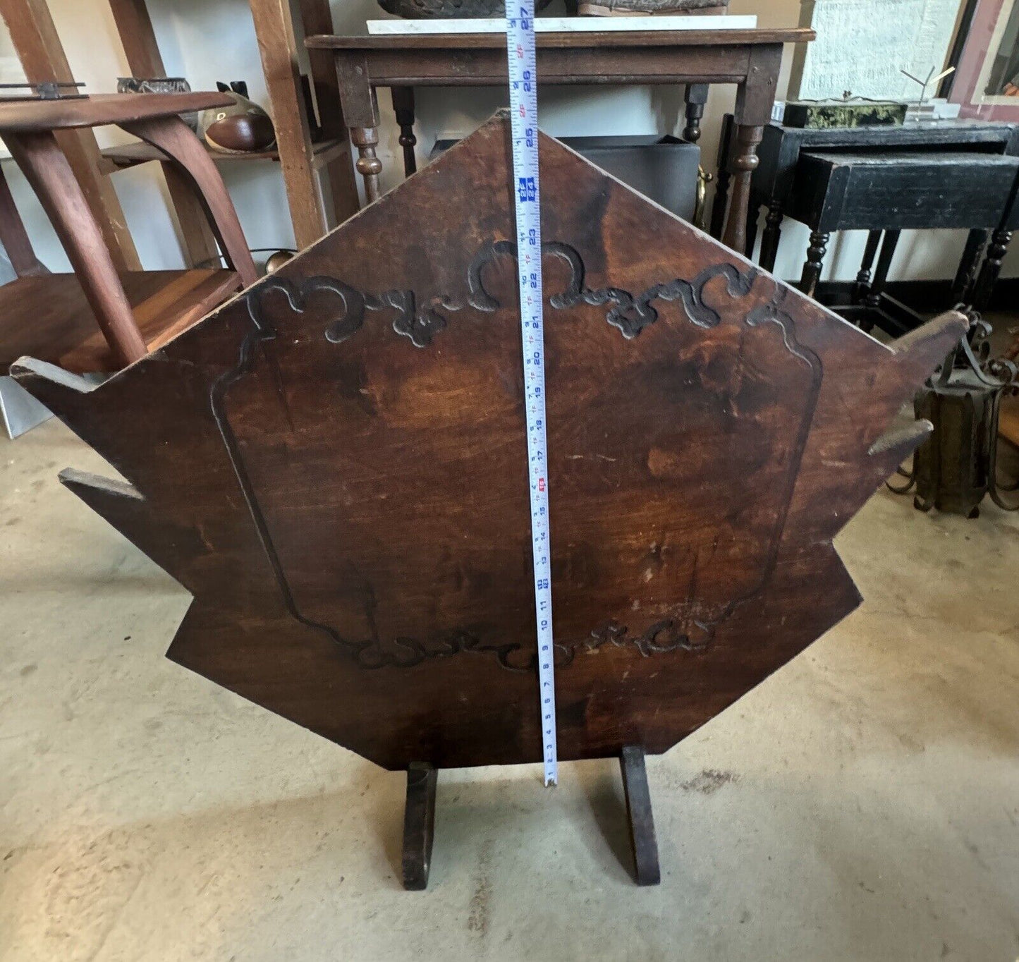 Antique Wood Primitive Fireplace Screen