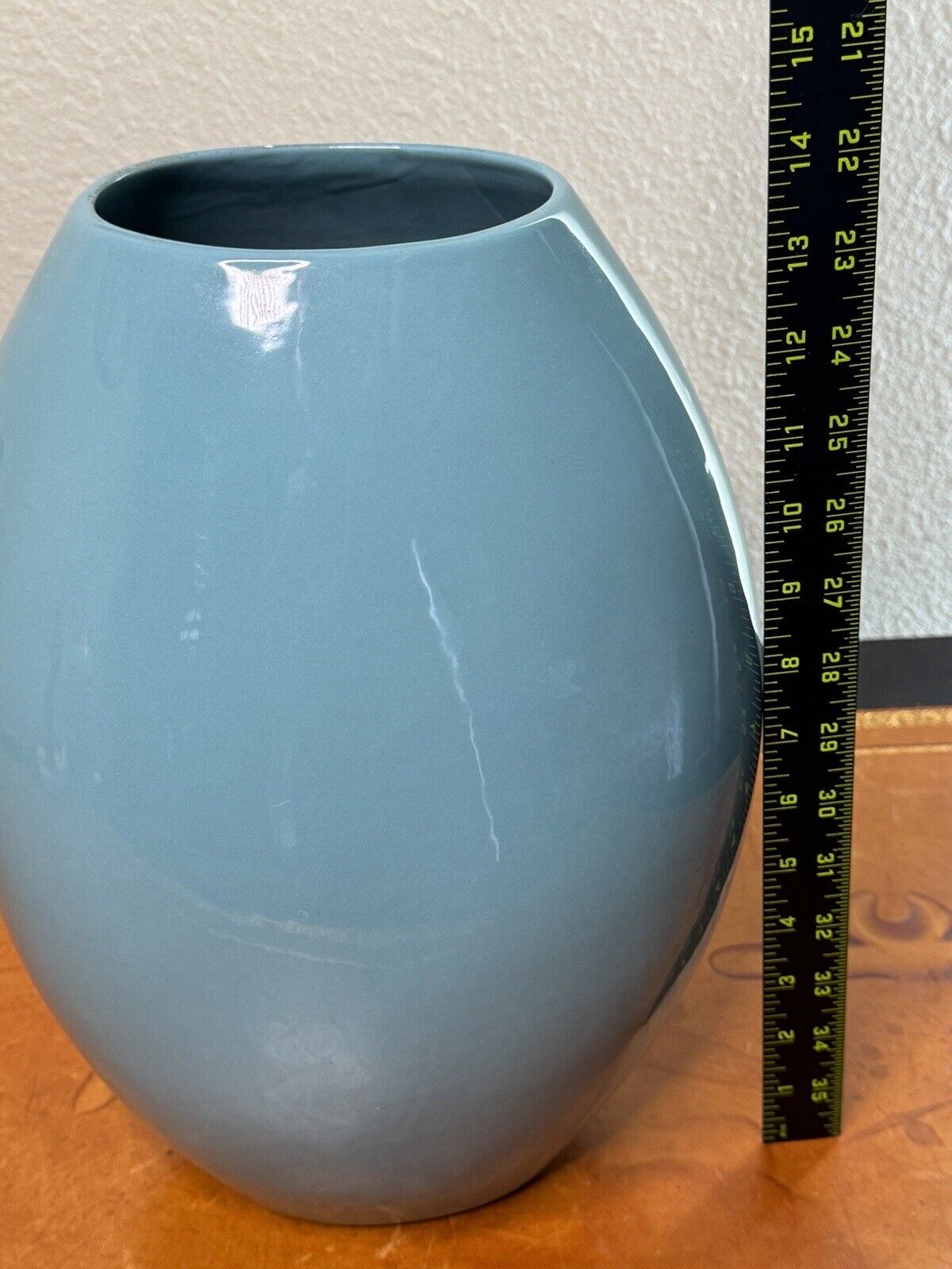 Vintage Post Modern Blue Ceramic Vase 1980’s