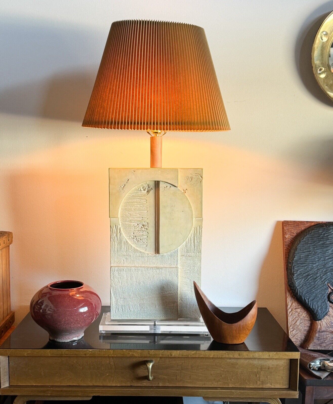 Modern Cast Plaster Lamp by Casual Lamps of California, 1988