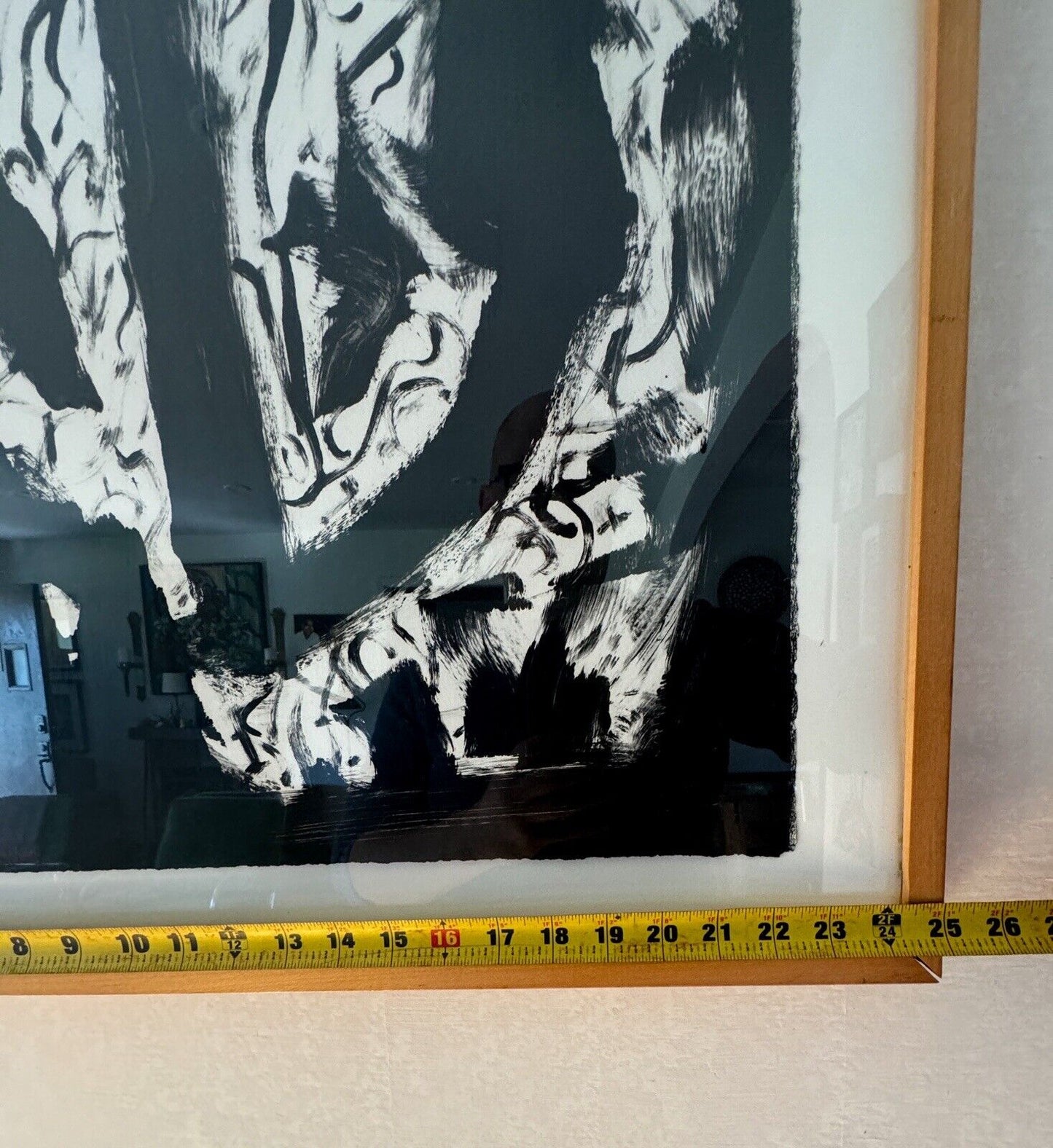 Vintage Mid Century Modern Original Abstract Forms Painting Pollock Style