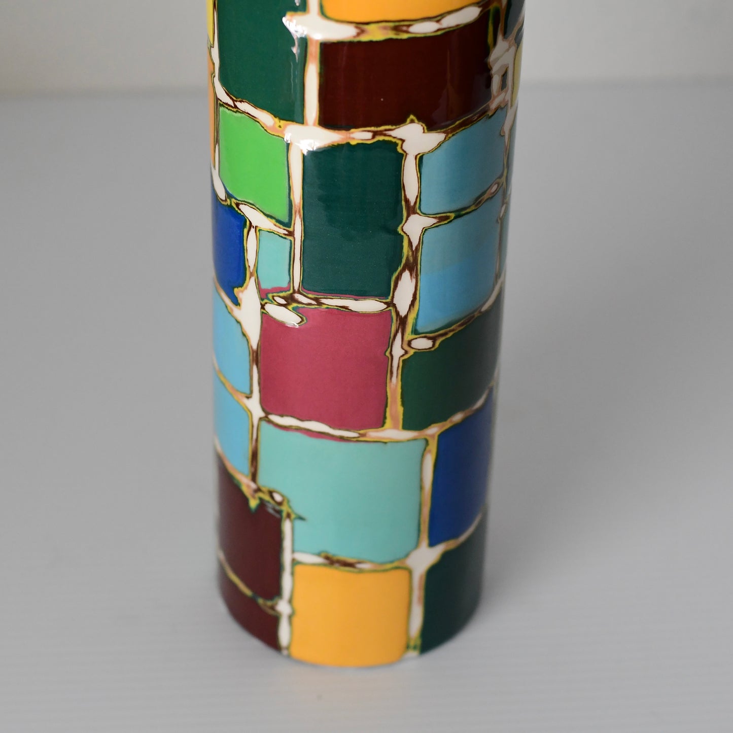 Beautiful Handmade Studio Pottery Multi Colored Vase Signed Breaux 1992
