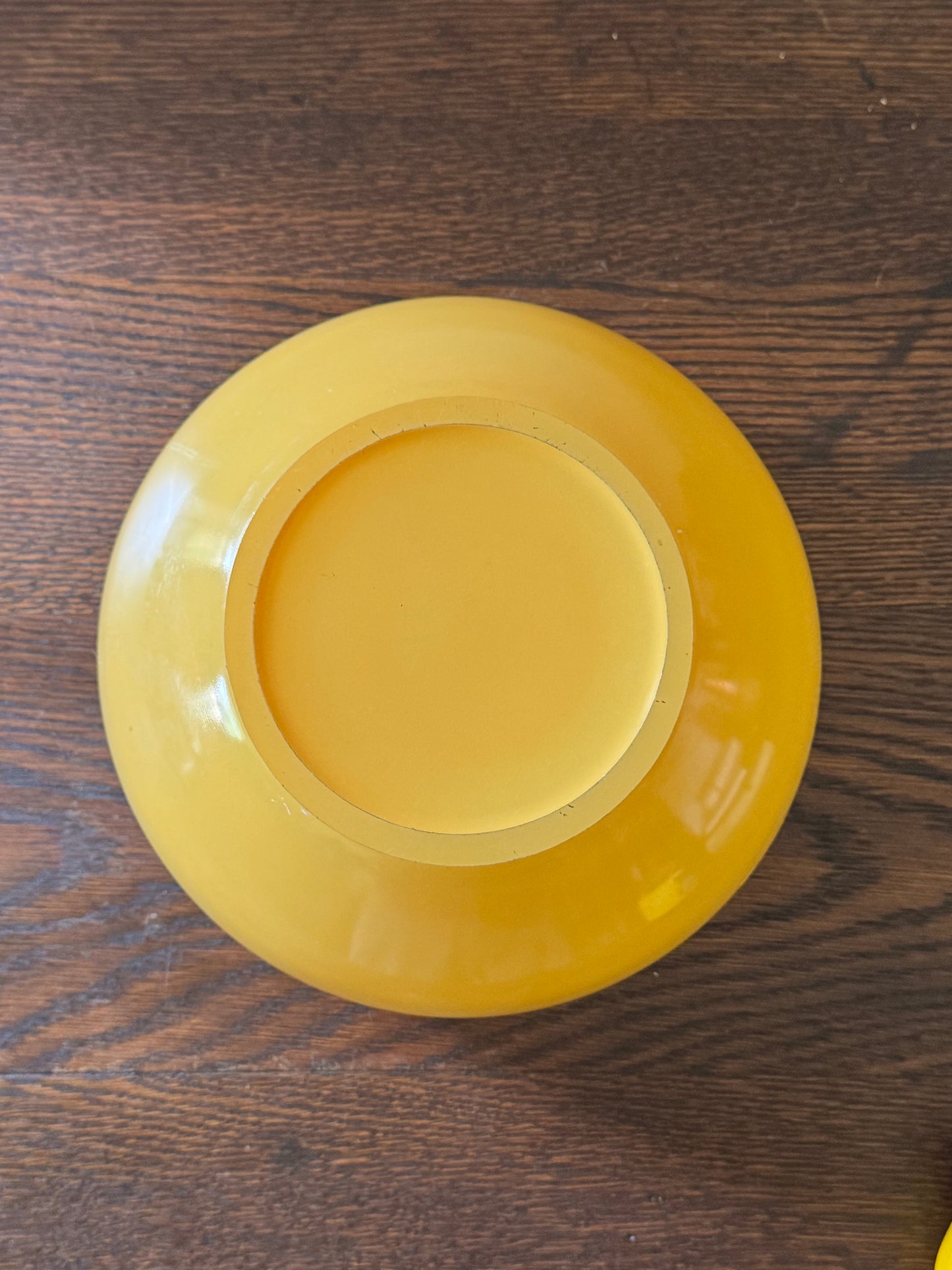 Mid Century Modern Geometeric Yellow Glass Bowl Deco