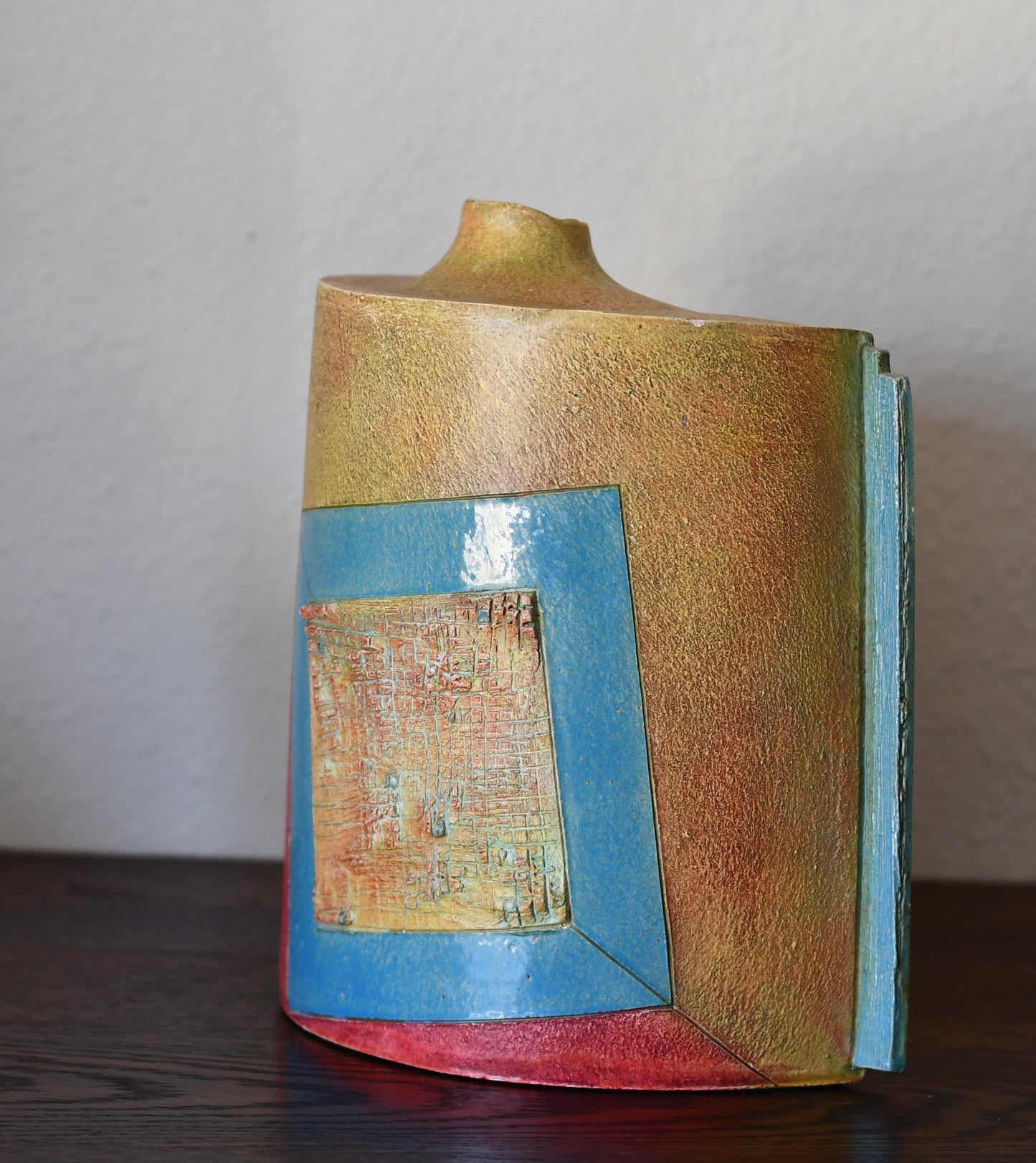 Vintage Post Modern Sculptural Art Vase 1980’s Handmade Pottery