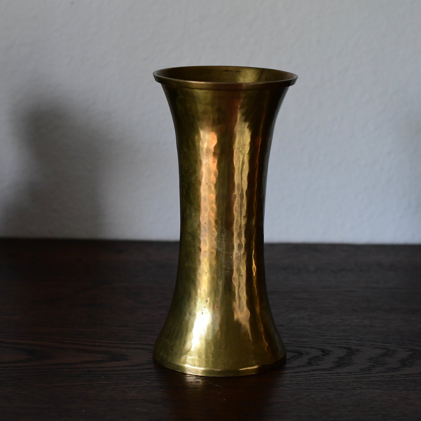 Pair Of Russian Hand hammered Brass Trumpet Vases Early 19th Century