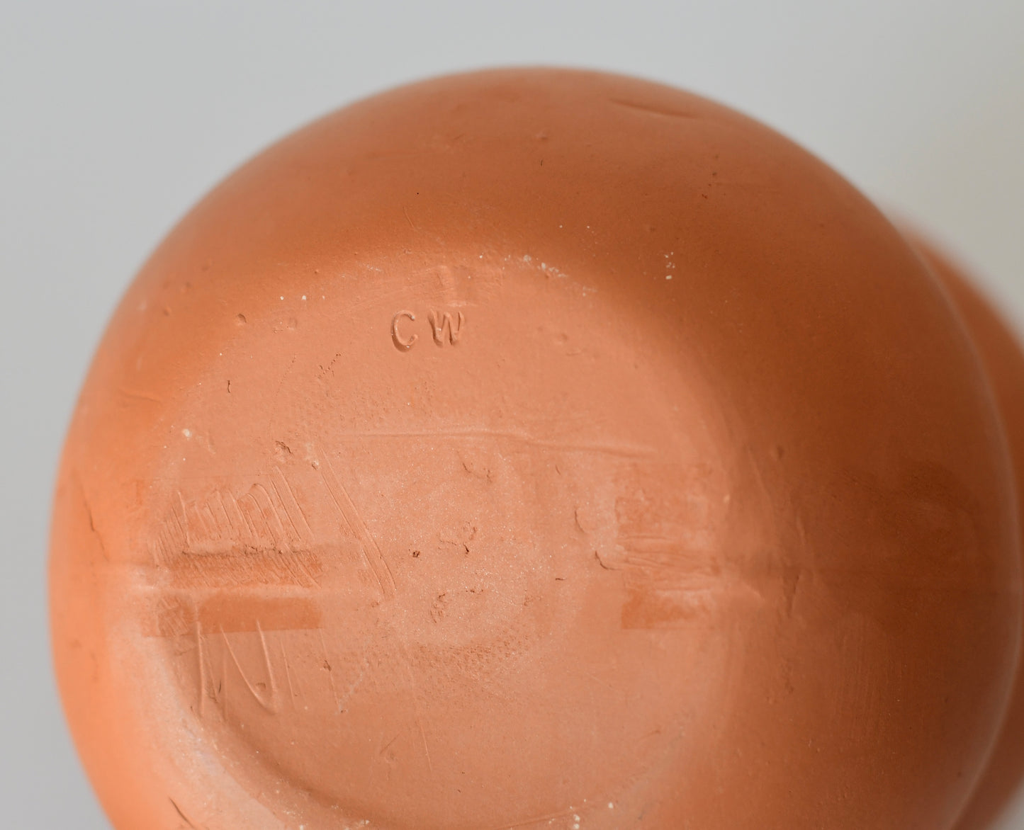 Modern Abstract Art Pottery Sculpture Signed CW