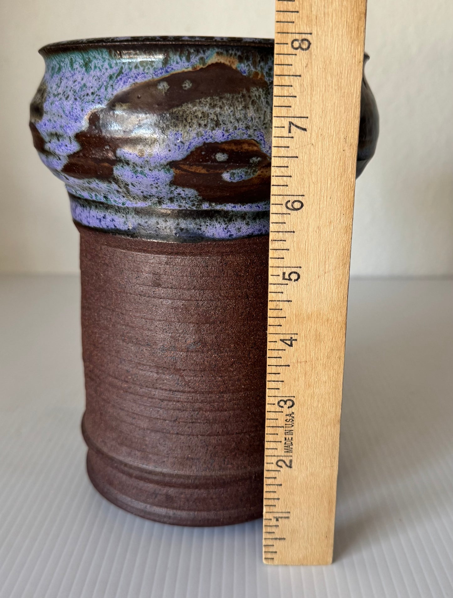 Vintage Stoneware Studio Pottery Vase Signed Barbara