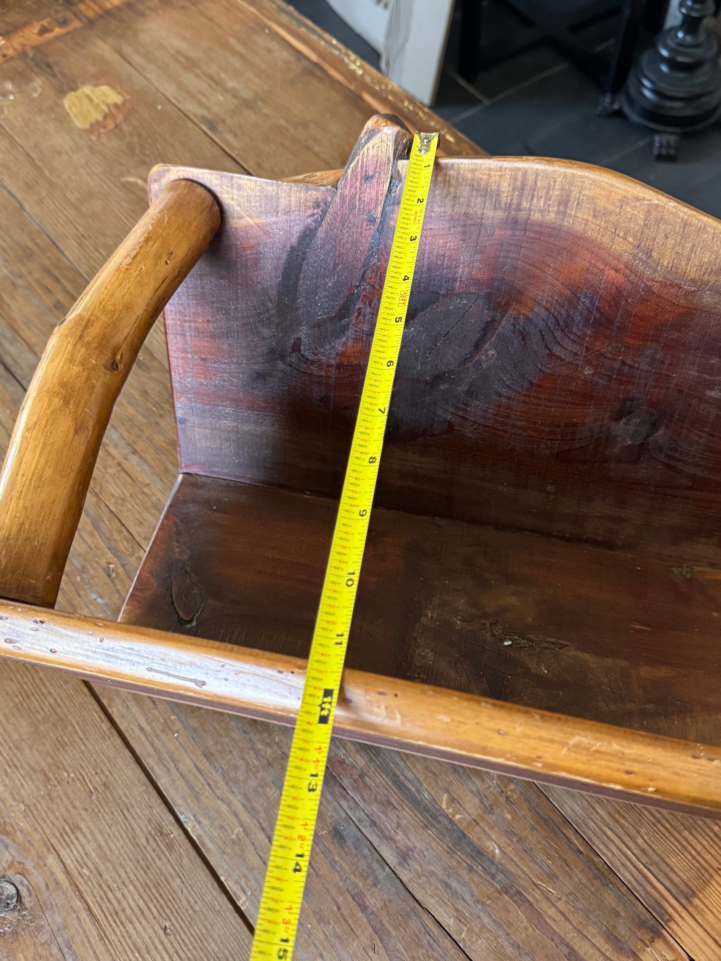 Vintage Handmade Rustic Wooden Magazine Holder