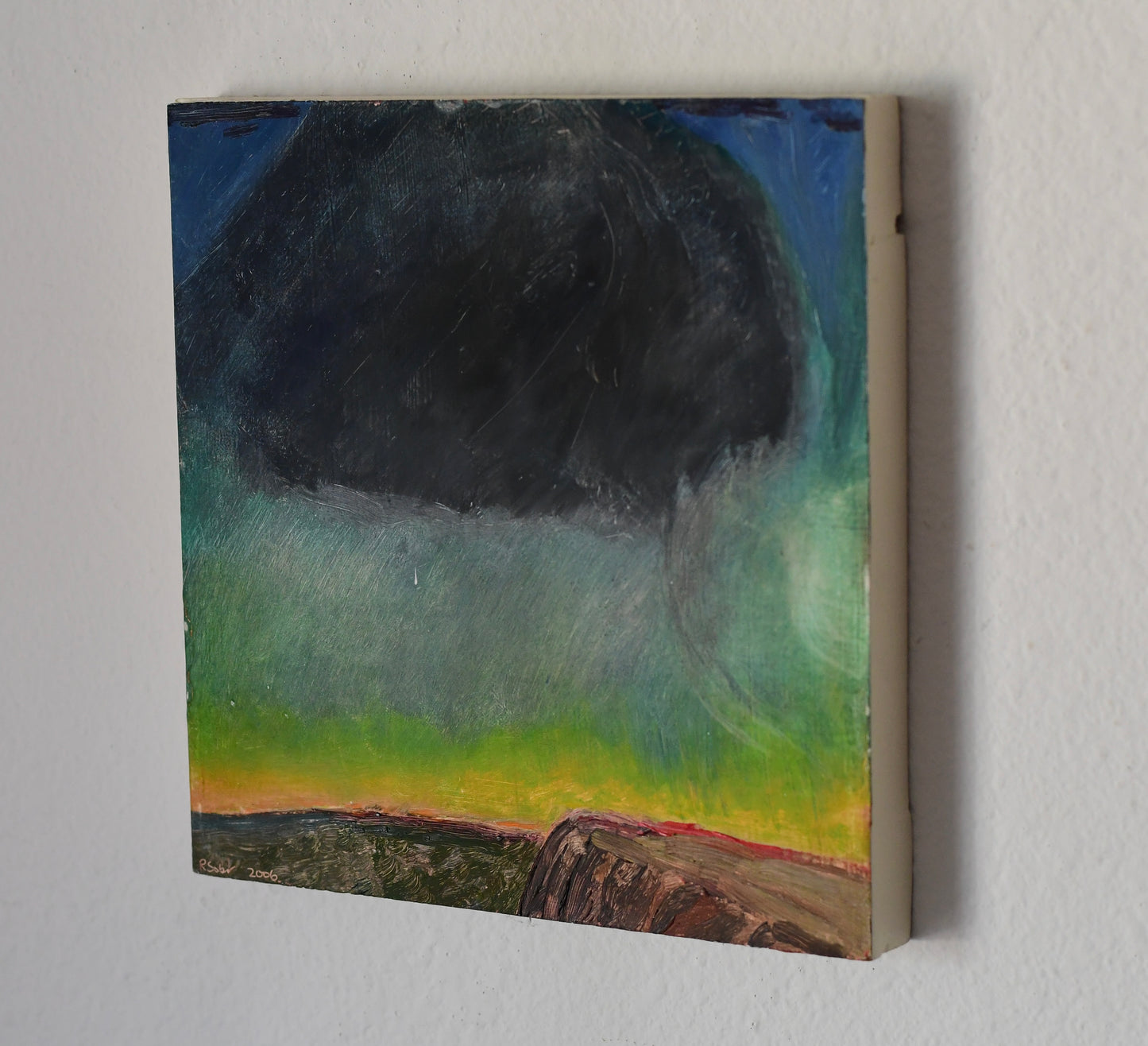 Original Richard Sober “Big Dark Cloud” Painting Santa Fe Art 2006