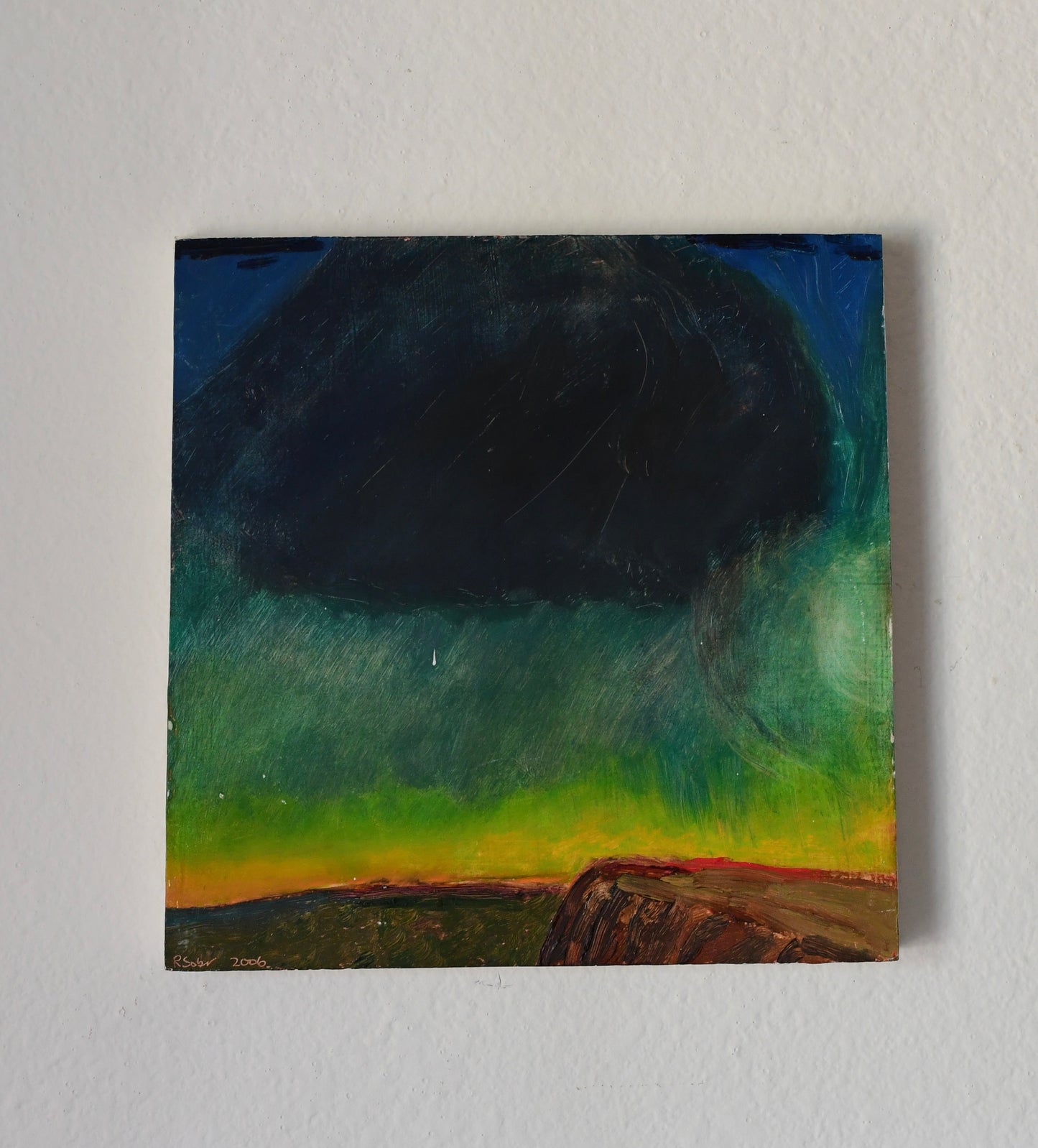 Original Richard Sober “Big Dark Cloud” Painting Santa Fe Art 2006