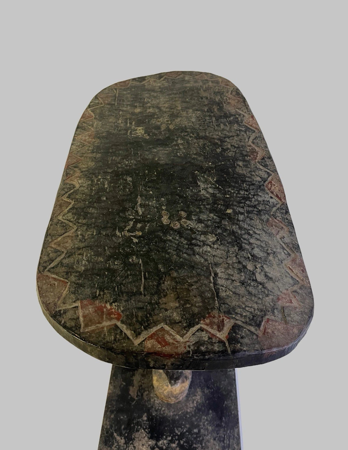 Antique African Primordial Couple Man & Women Hand Carved Wood Stool Bench