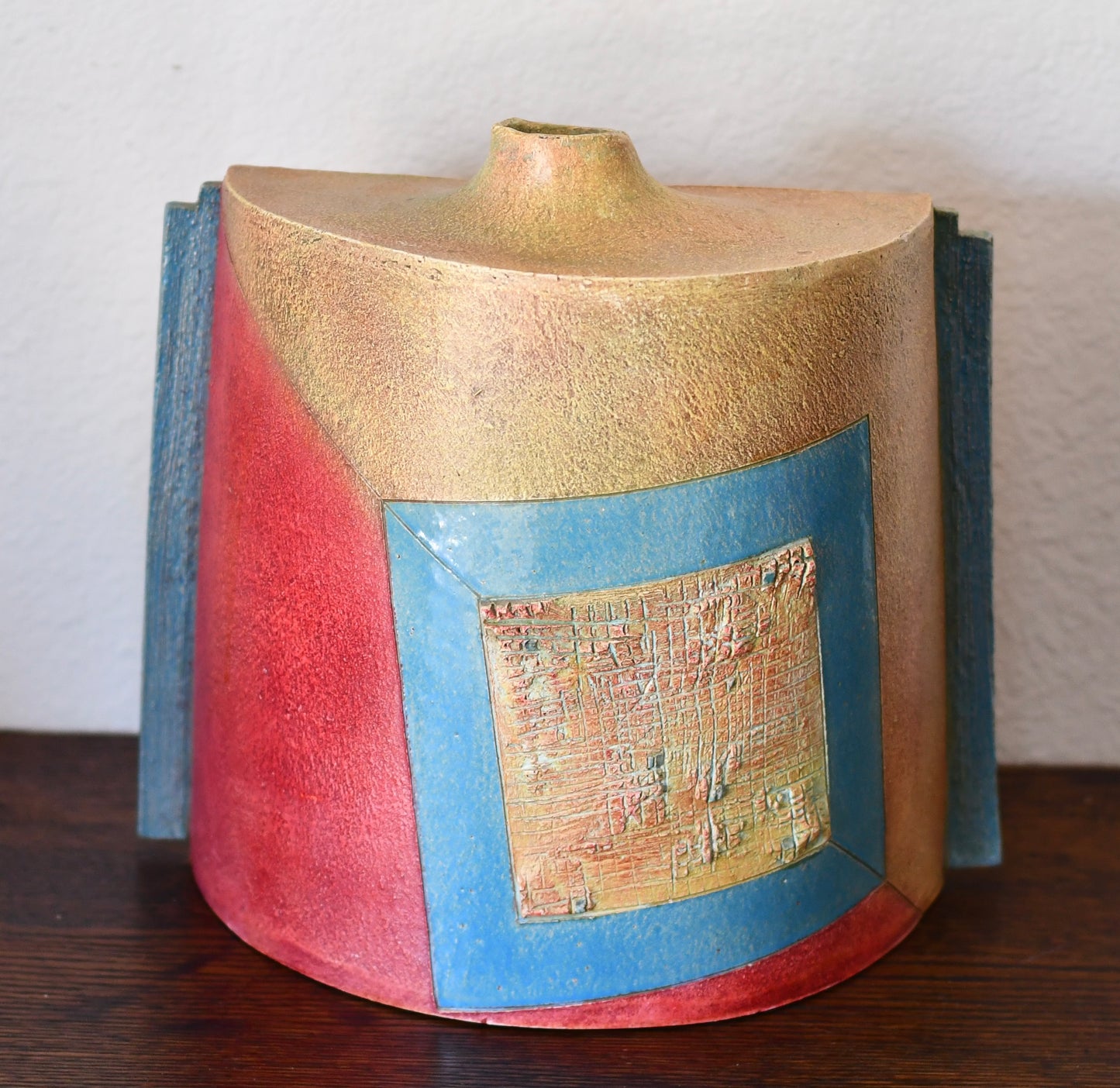 Vintage Post Modern Sculptural Art Vase 1980’s Handmade Pottery