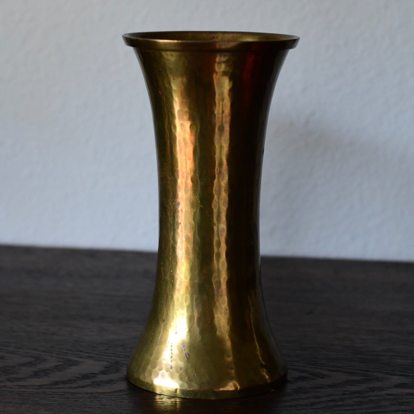 Pair Of Russian Hand hammered Brass Trumpet Vases Early 19th Century