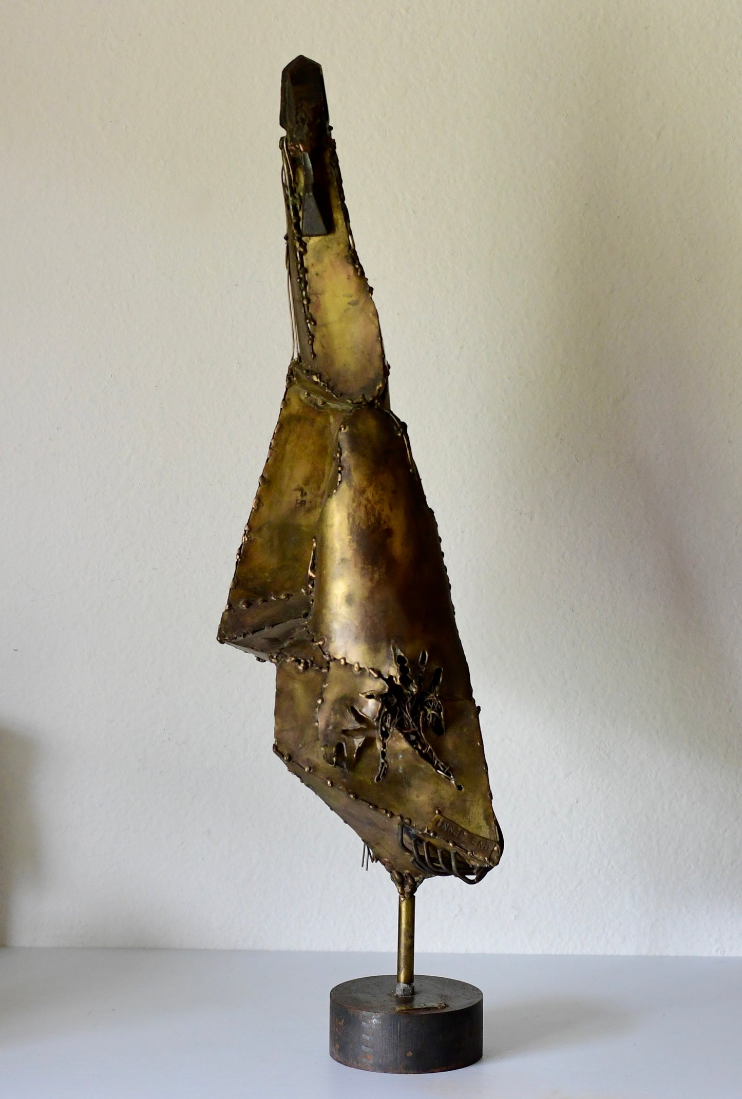 Stunning Vintage Abstract Copper Brass Brutalist Sculpture