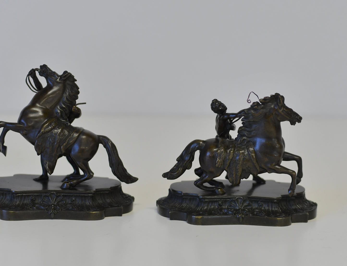 Vntg Pair Of Bronze Sculptures Horse Of Marly After Guillaume Coustou Bookends