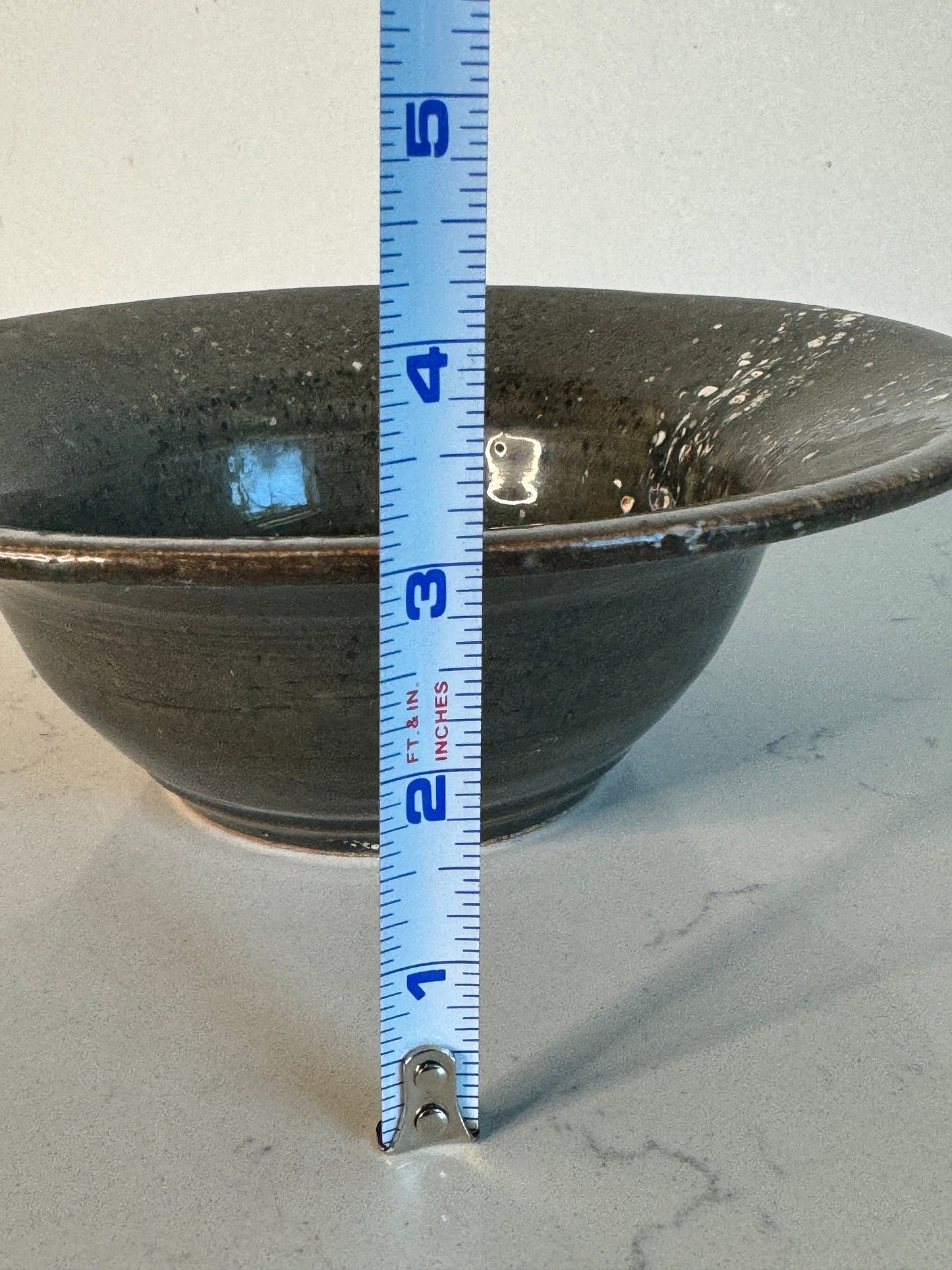 Vintage Artisan Green Bowl Handmade Studio Pottery ~ Signed M2 9”’ Diameter