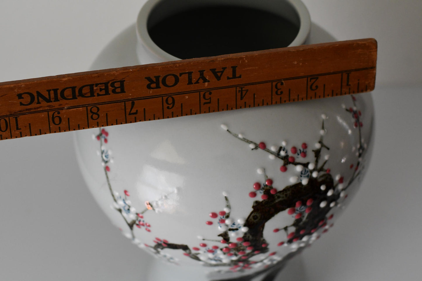 Vintage Japanese Porcelain Vase Hand painted Cherry Blossoms