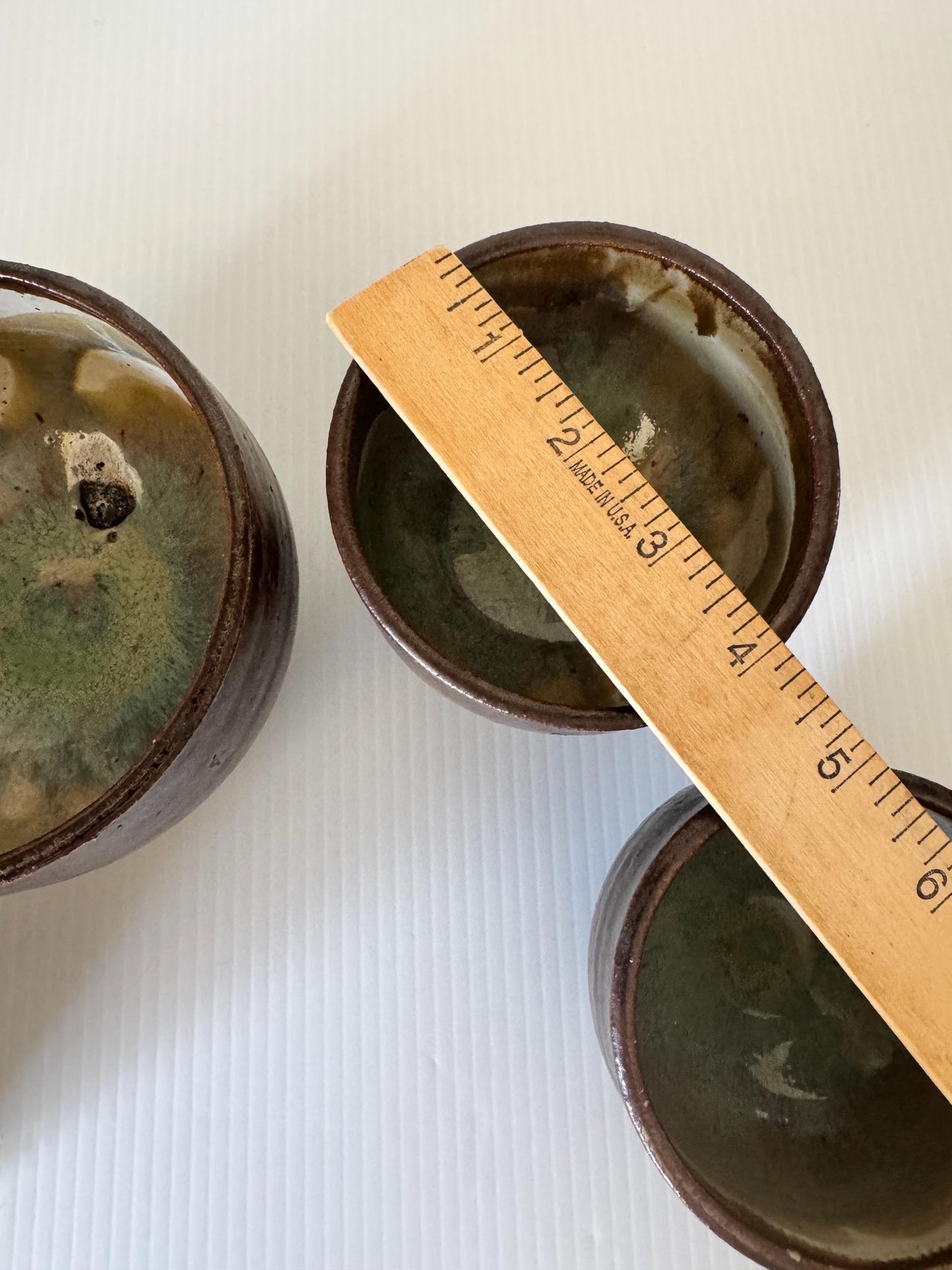 Vintage Set Of 3 Studio Pottery Small Bowls Signed Marylou