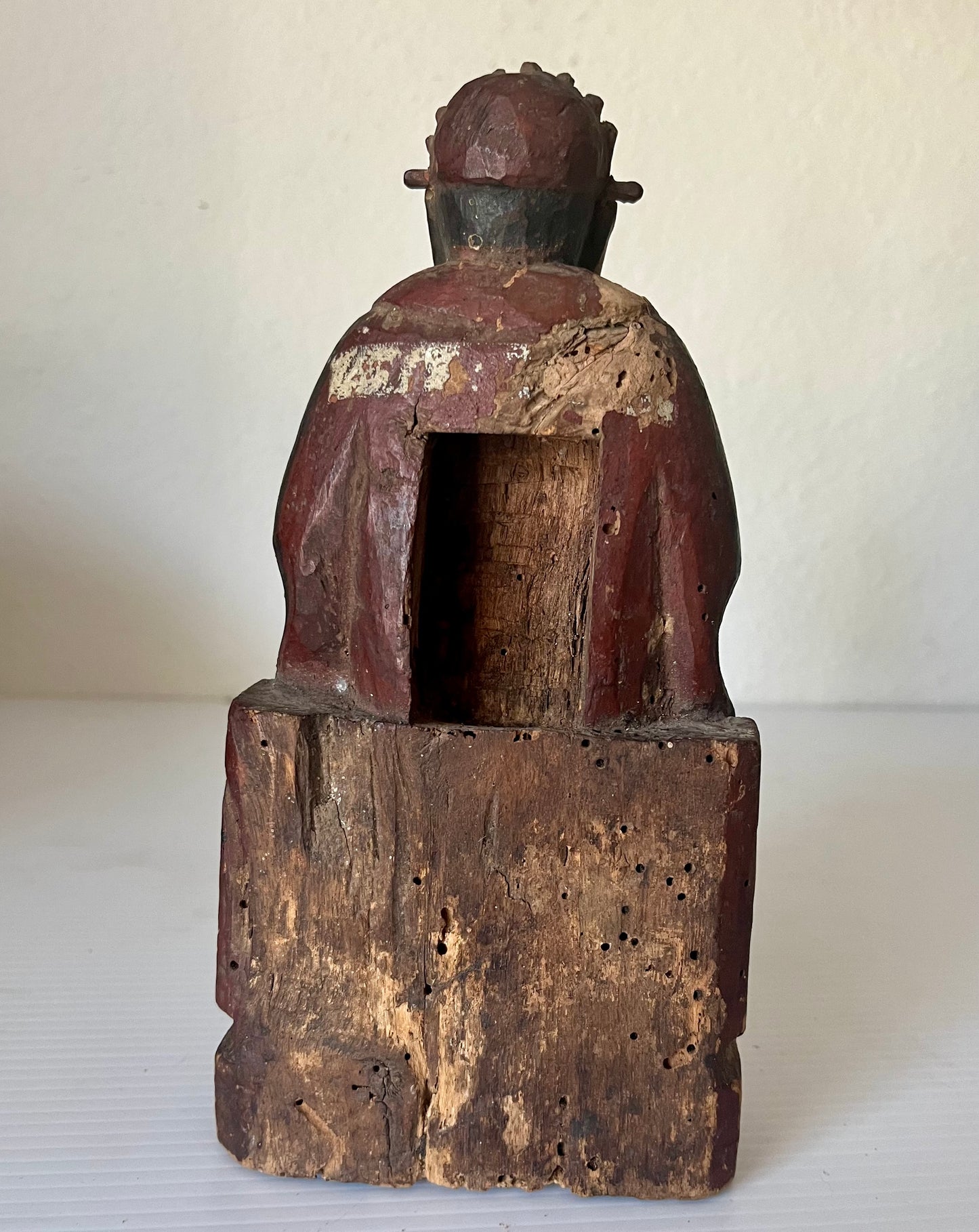 Antique Chinese Gold Gilt Wood Wiseman Alter Sculpture 8.5” Tall
