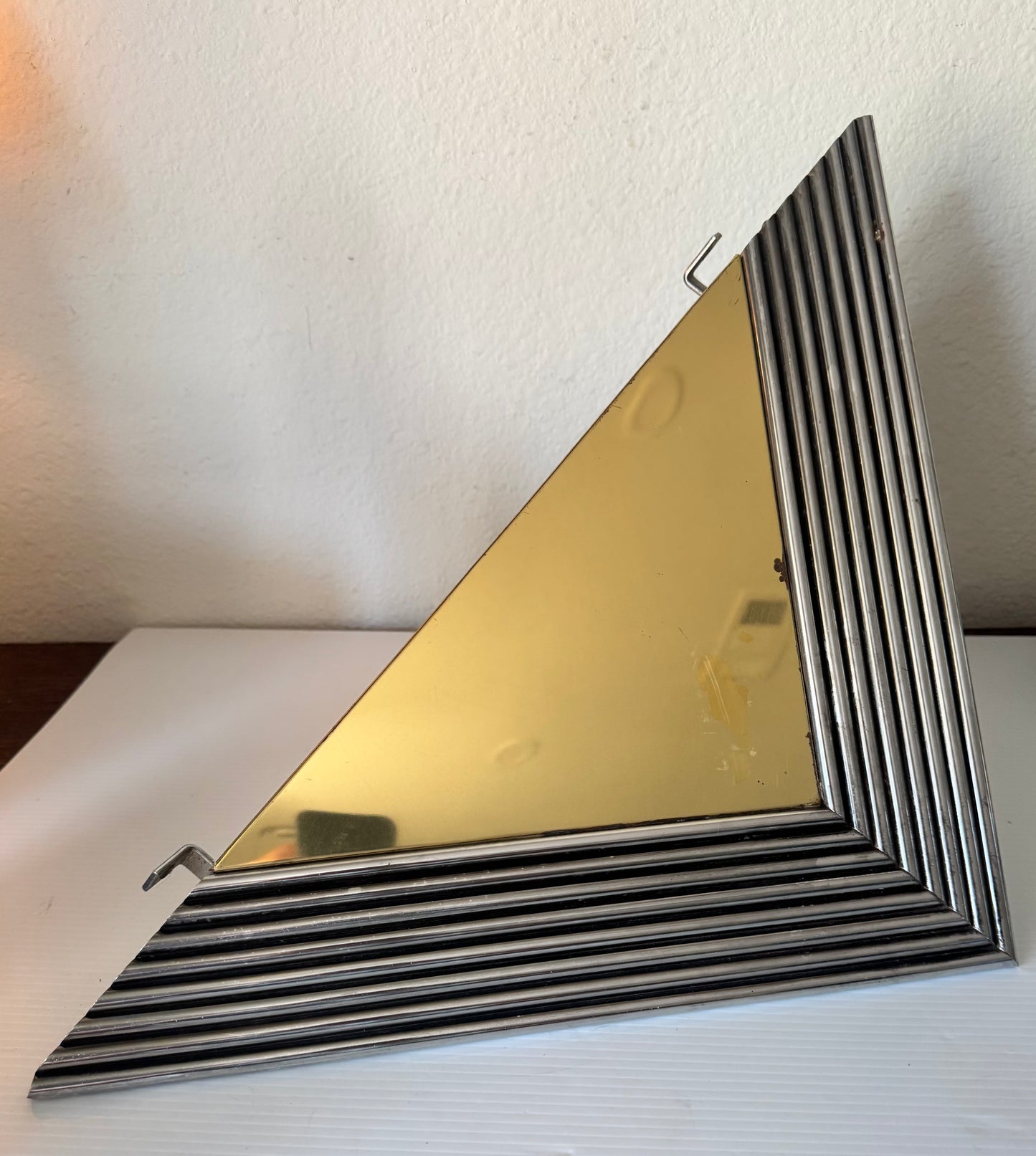 Vintage Post Modern Curtis Jere Triangle Brass Wall Sculpture