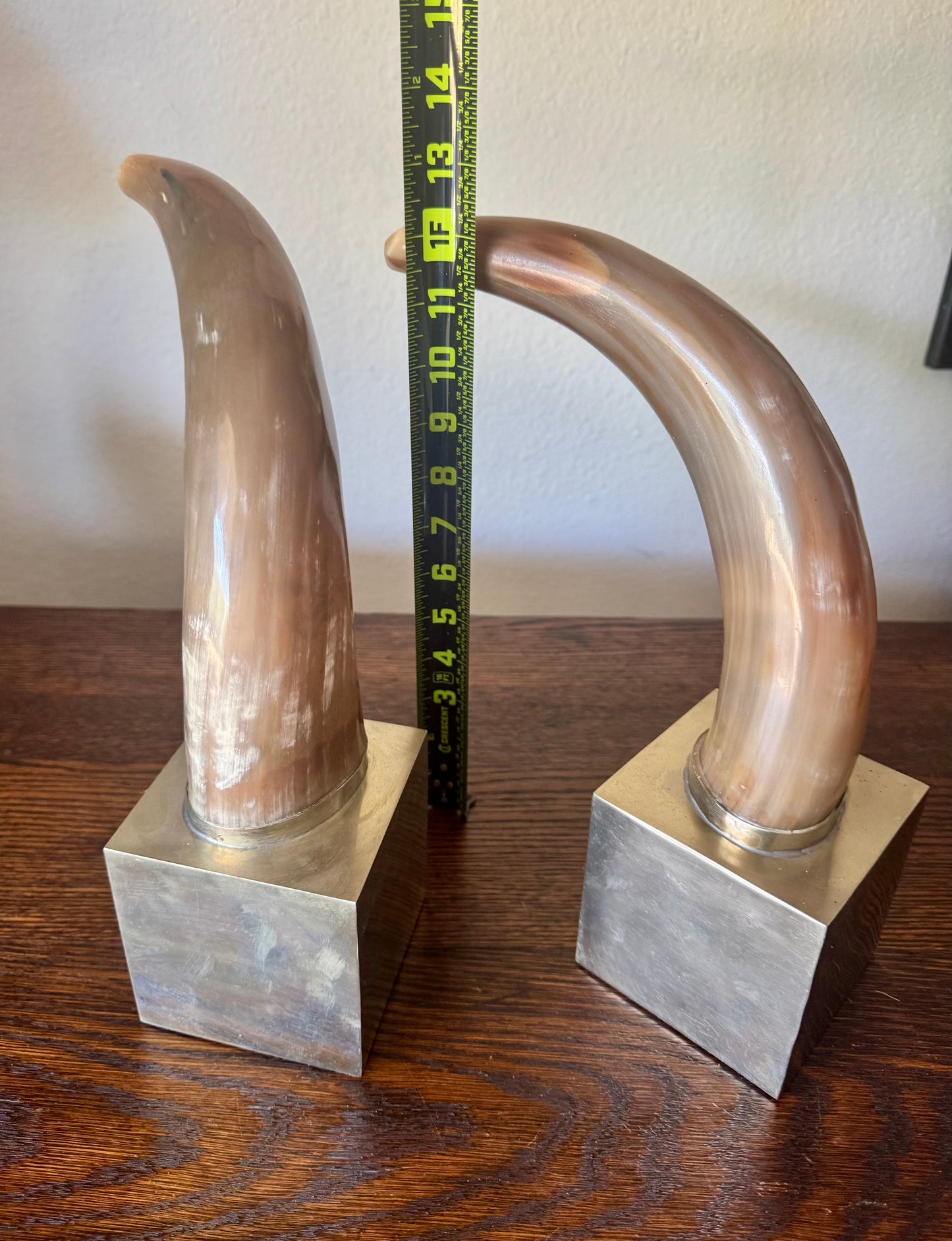 Airedelsur Alpaca Silver & Horn Bookends Sculptures Argentina Modern