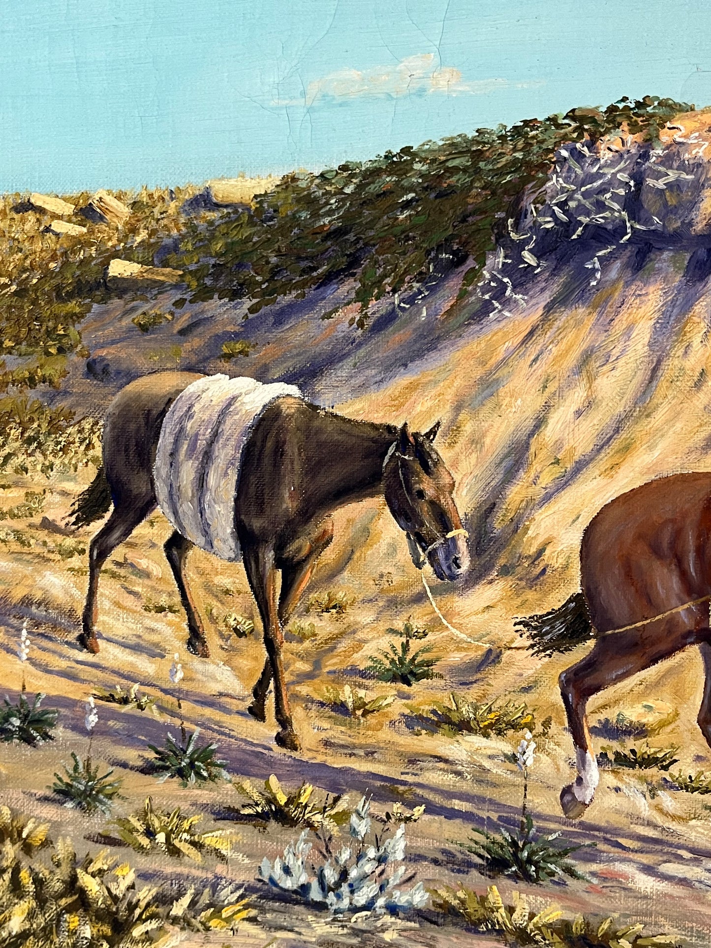 Original Western Cowboy Painting Signed Art Sorley