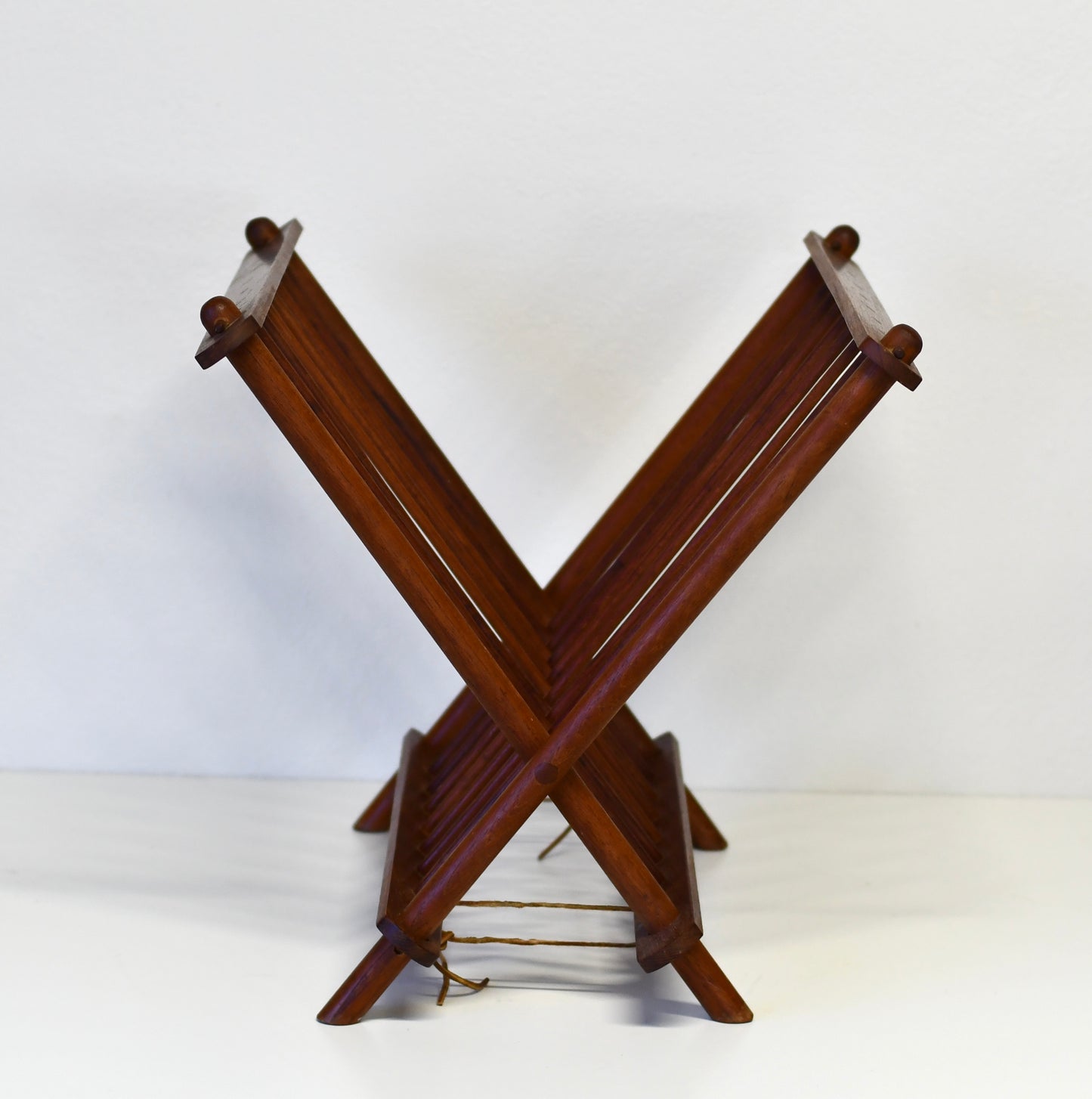Mid Century Modern Danish Magazine Rack Teak Vintage Folding Mcm