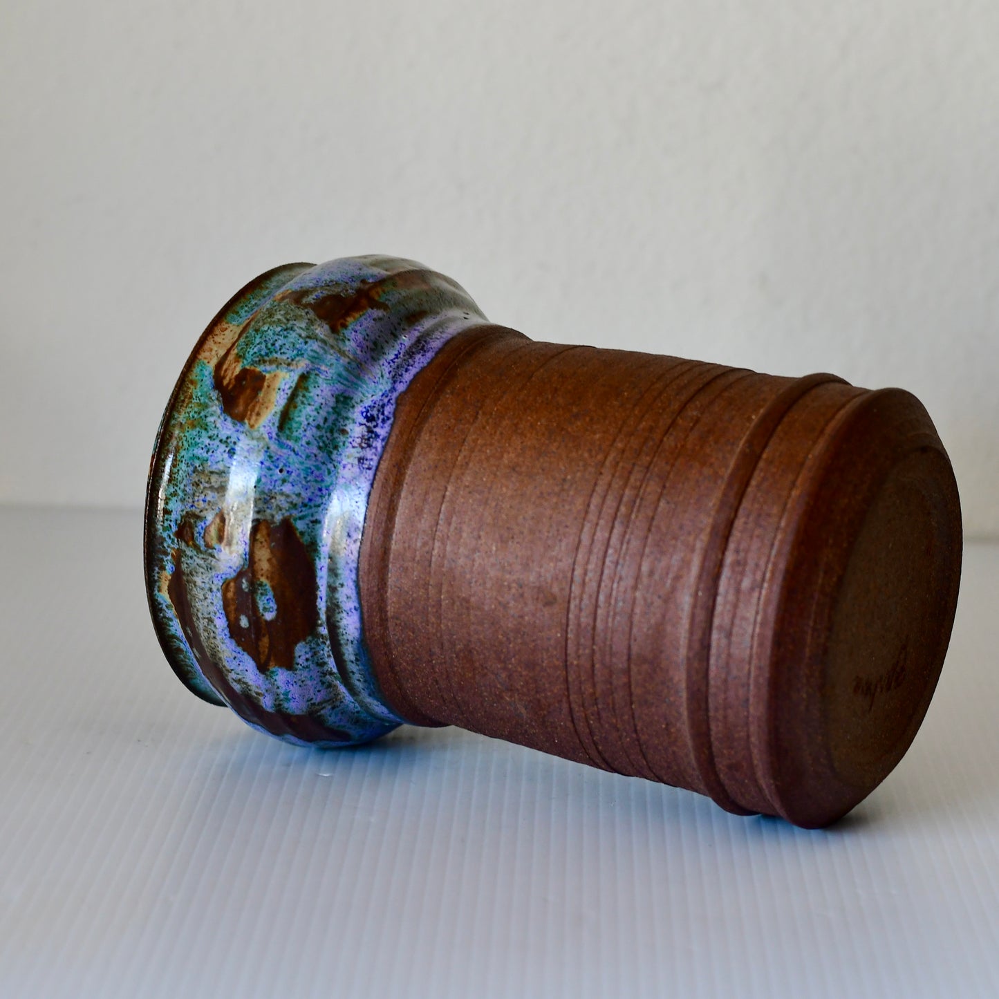 Vintage Stoneware Studio Pottery Vase Signed Barbara