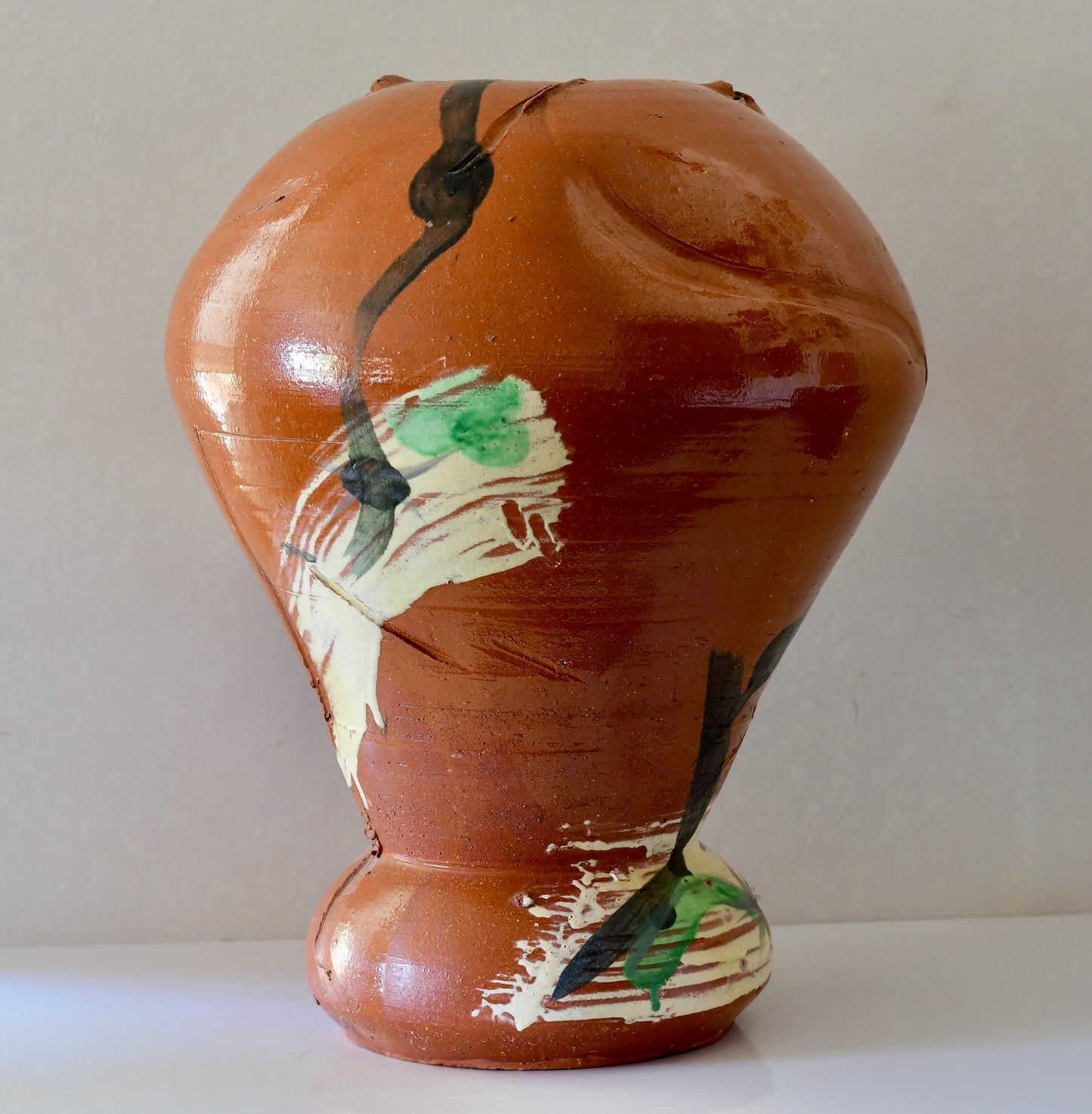 Vintage Large Hand Thrown Earthenware Vase